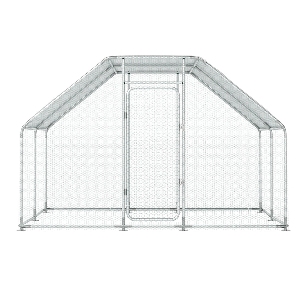 Gran Gallinero de Metal para 16 Pollos, Jaula para Aves con Forma de Espira, Cubierta Impermeable y Anti-Ultravioleta para Uso Exterior en el Patio o Granja