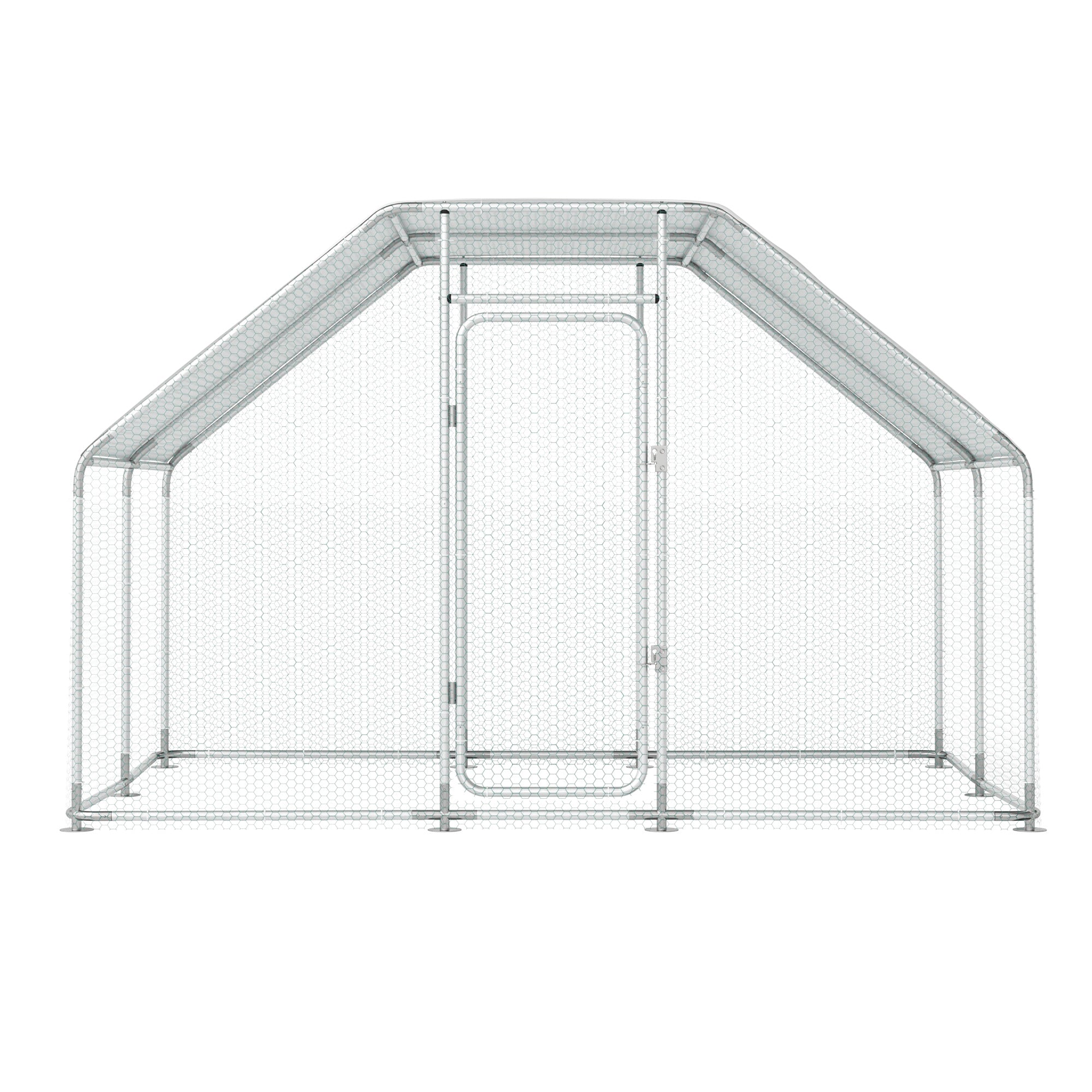 Gran Gallinero de Metal para 16 Pollos, Jaula para Aves con Forma de Espira, Cubierta Impermeable y Anti-Ultravioleta para Uso Exterior en el Patio o Granja