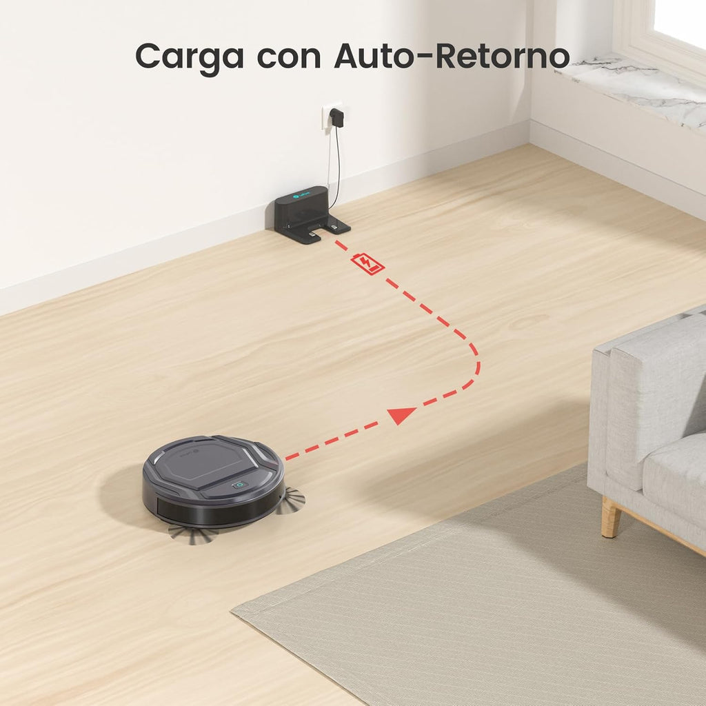 Robot Aspirador LEFANT M210 Pro 2200Pa, 120 Minutos de Autonomía, WiFi/App/Alexa, Sensor Mejorado Anti-Colisión y Anti-Caída, Navegación Inteligente, Delgado y Silencioso, 6 Modos de Limpieza