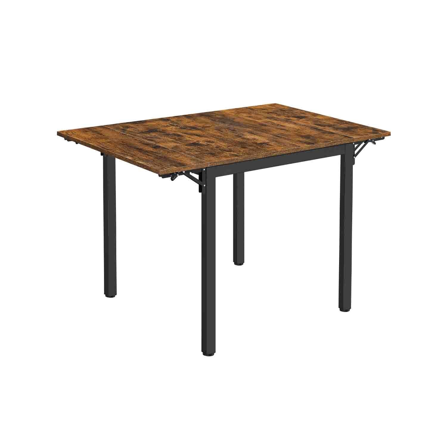 Mesa de Comedor Marrón Rústico y Negro