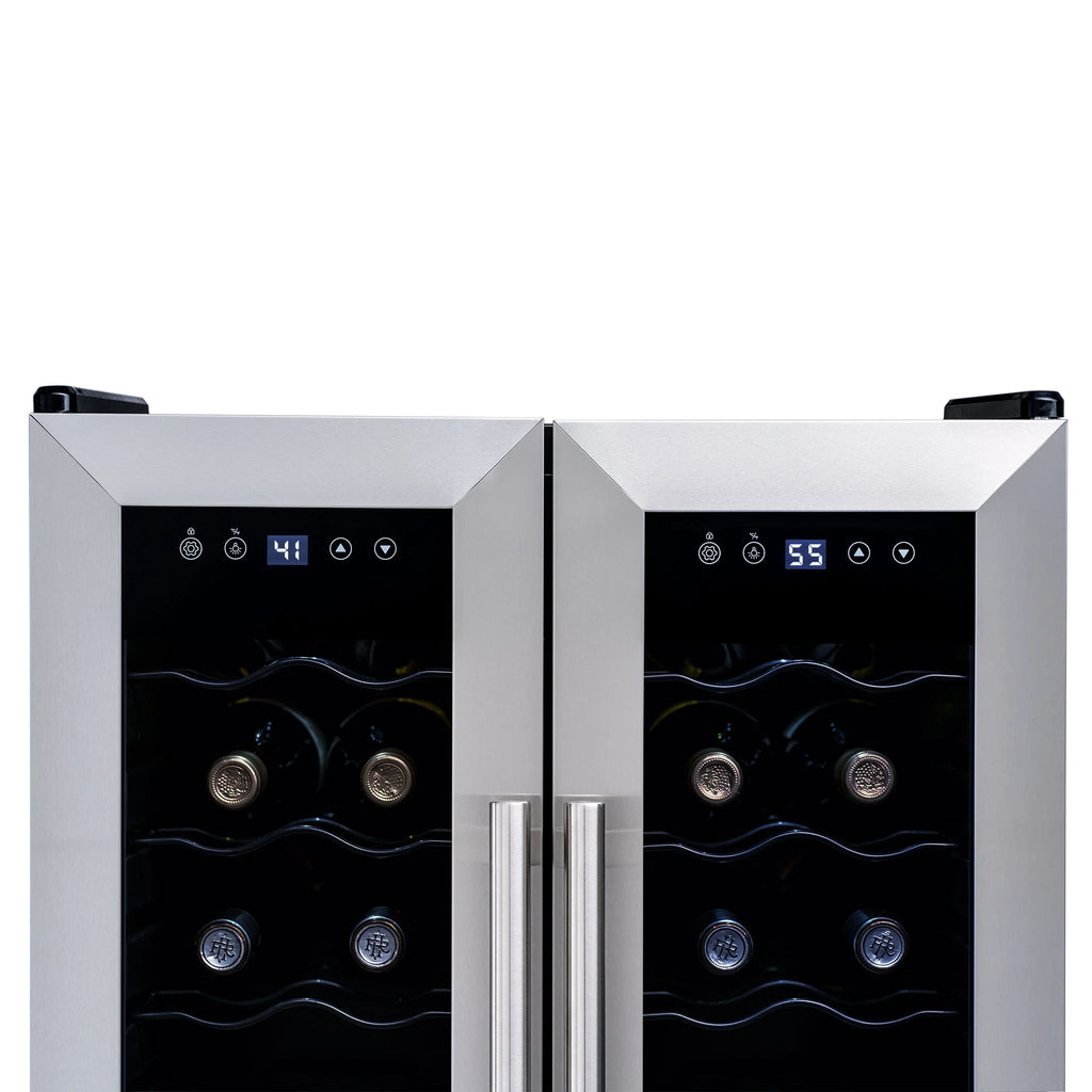 2025 Refrigerador de Vinos Independiente Newair® de Acero Inoxidable – 24 Botellas – 20" con Doble Zona