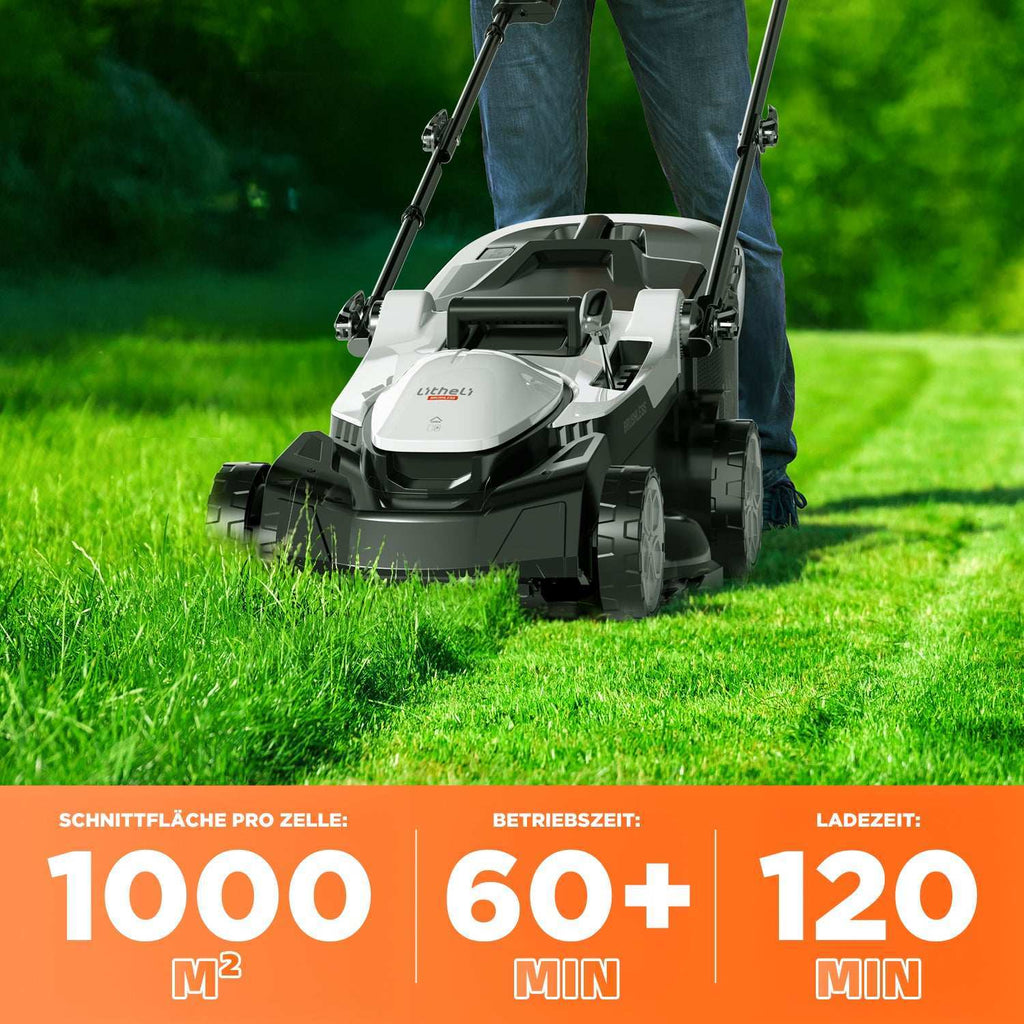 2025 Cortacésped inalámbrico Litheli 43 cm 2 x 20V con opciones de batería de 4,0 Ah