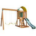 Juego de Patio KidKraft Ainsley de Madera con Resbaladilla y Muro de Escalada