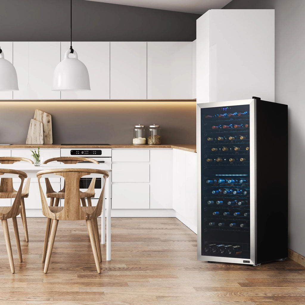 2025 Refrigerador de Vinos Independiente Newair® de Acero Inoxidable – 98 Botellas – 23" con Doble Zona