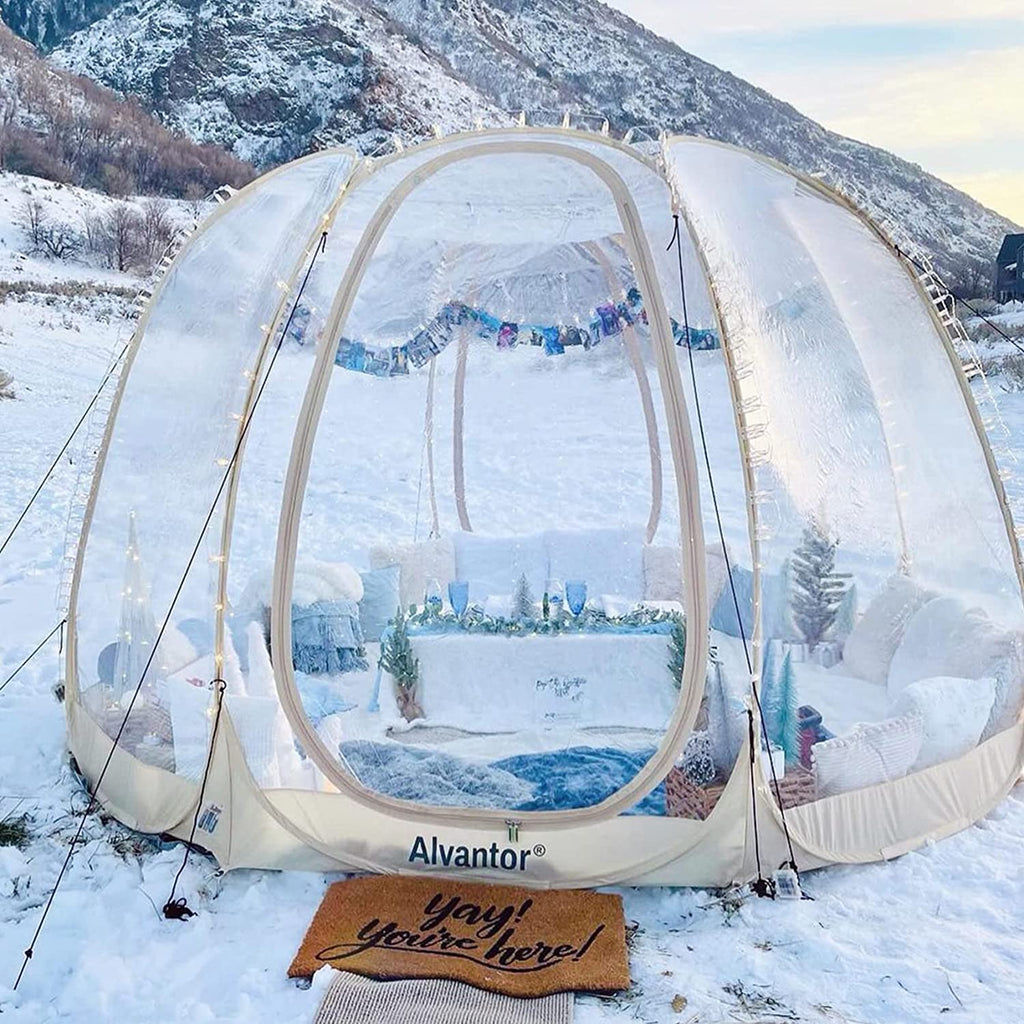 2025 Alvantor Burbuja Tienda Gazebo Pop Up, Refugio Tipo Igloo para 8-10 Personas, Carpa de Jardín y Patio