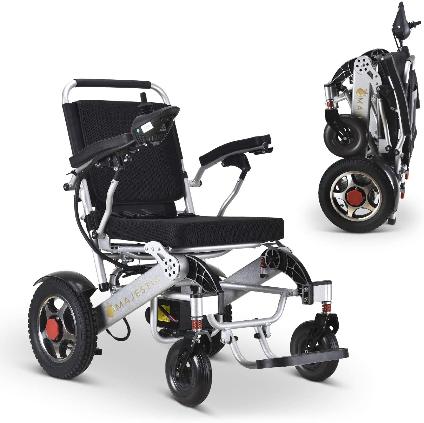 2025 Nueva Silla de Ruedas Eléctrica Plegable Ultra Ligera, Silla de Ruedas Eléctrica, Aprobada por la FDA y Permitida para Viajes Aéreos, Resistente, Motorizada, Portátil, Power (Ancho de Asiento de 17.5")