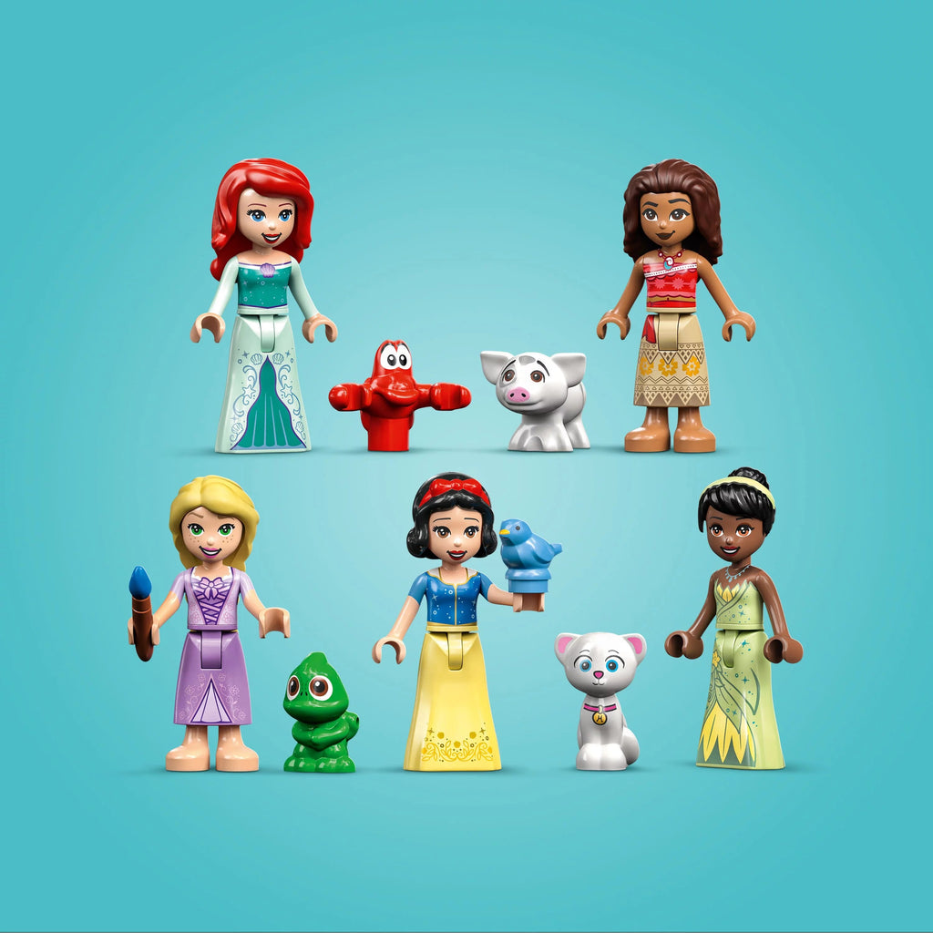 LEGO Disney Princesas Castillo de la Aventura Definitiva, Set de Construcción de Juguete, Incluye 5 Mini Muñecas de Princesas Disney: Ariel, Rapunzel y Blancanieves, Regalo Disney para Niños y Niñas, 43205