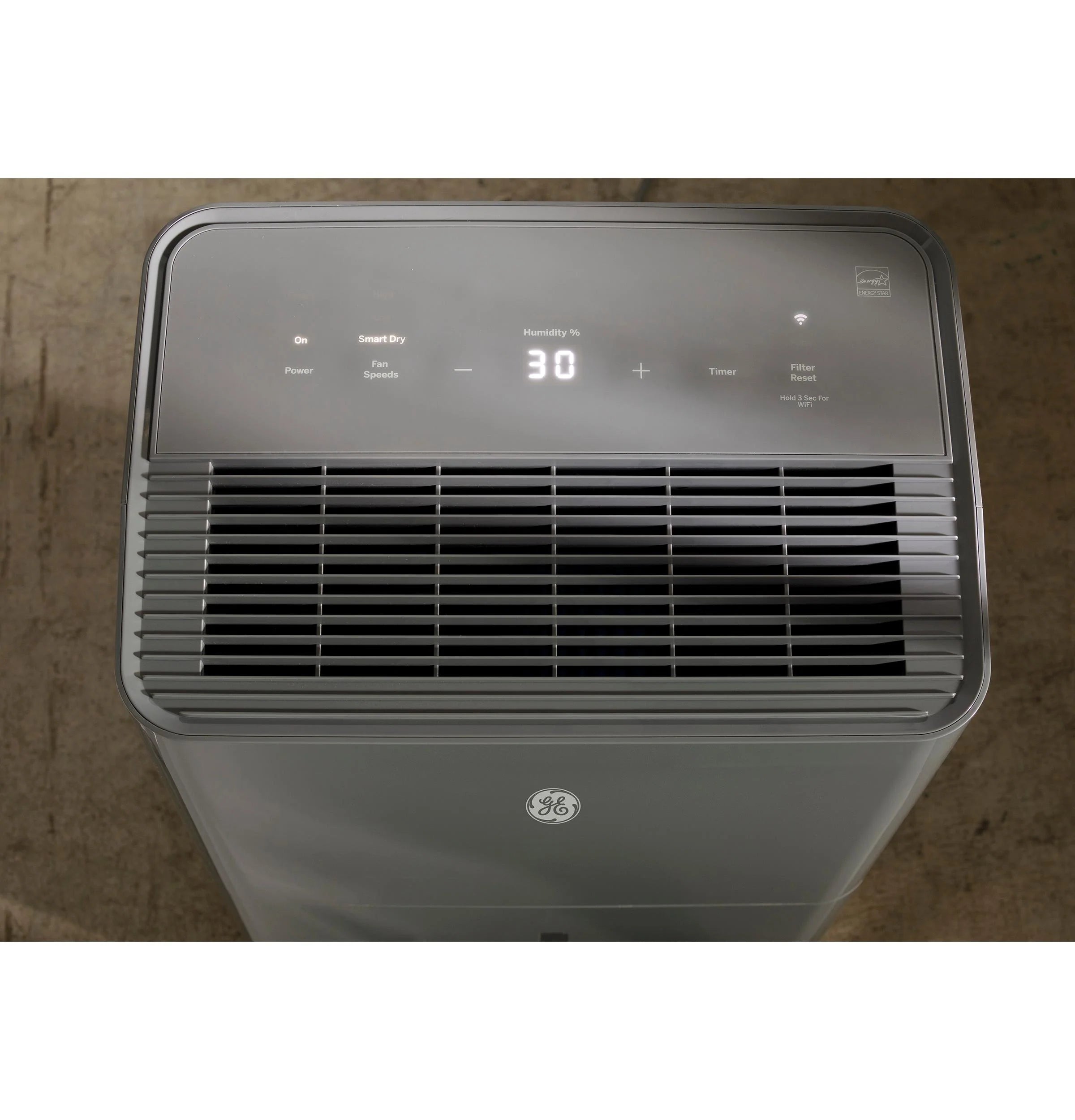 2025 Deshumidificador Portátil Inteligente GE Energy Star® de 50 Pintas con Función Smart Dry para Espacios Húmedos