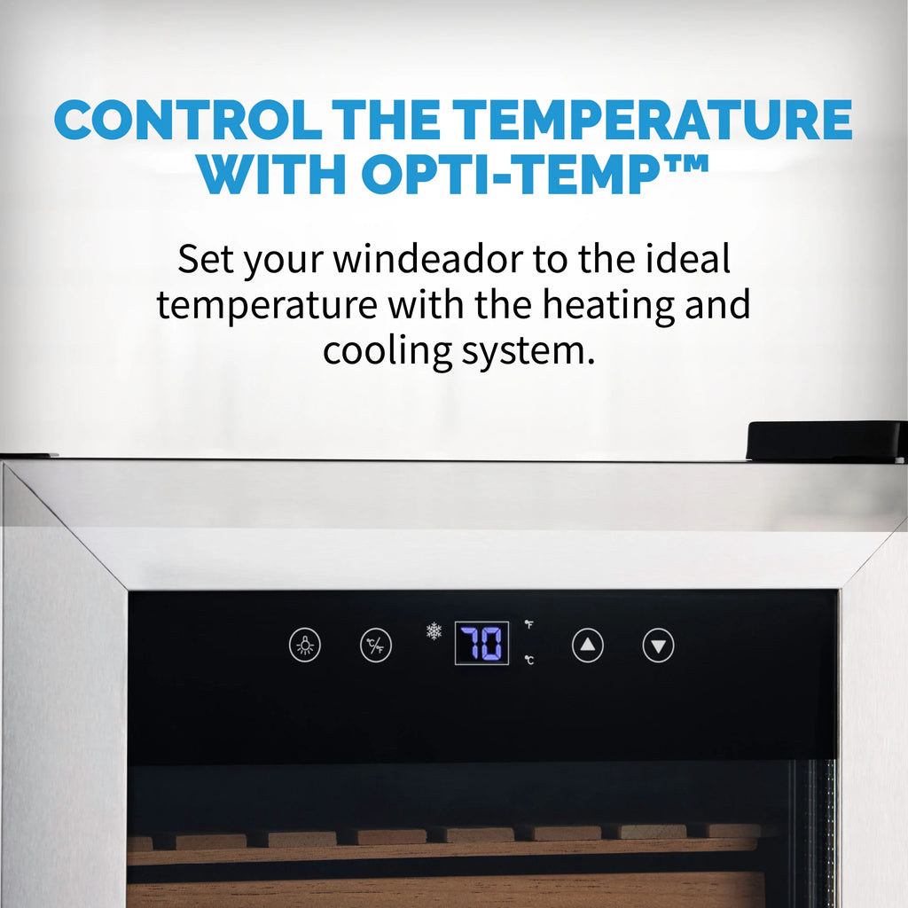 2025 Humidor eléctrico para puros Newair® con Opti-Temp™, capacidad para 250 puros