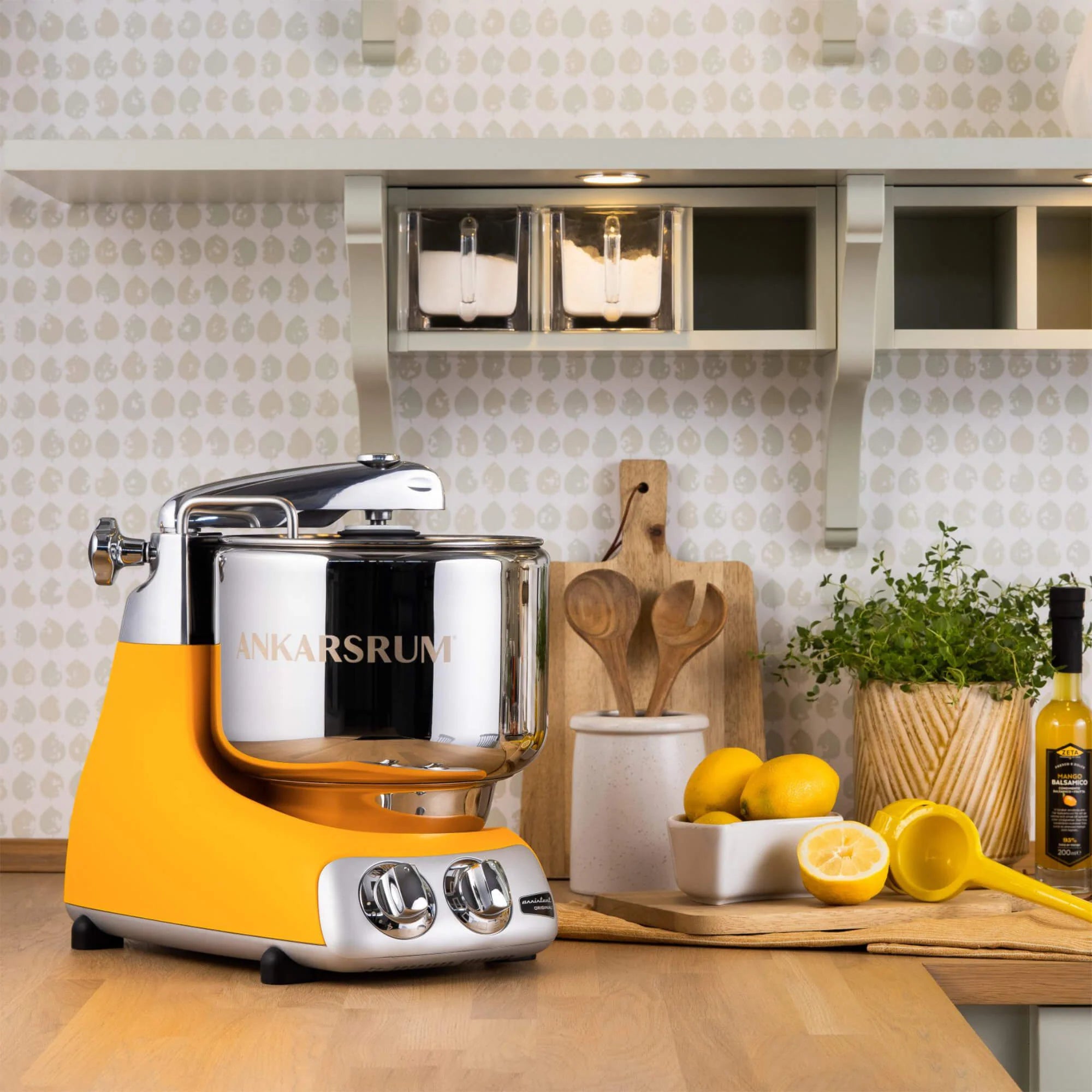 2025 Ankarsrum Assistent Original 6230 robot de cocina – diseño retro, 1500 W, bol de acero inoxidable de 7 L, 16 accesorios, garantía de 7 años, Sunbeam Yellow