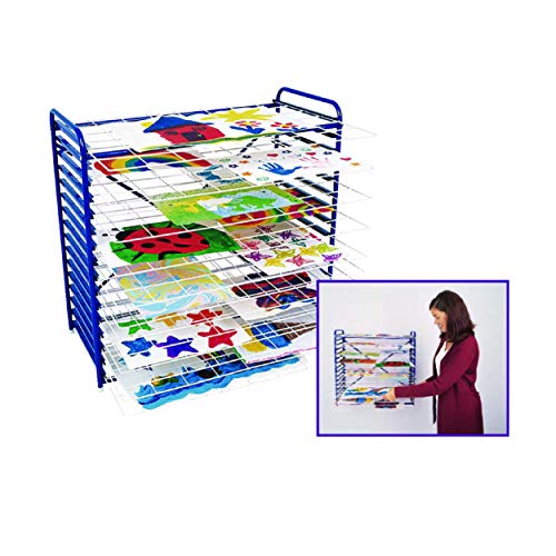 Colorations MDR Estante para Secado de Arte – Estante de Metal Resistente, Usable como Montaje en Pared o Soporte de Mesa, Ideal para Salones de Clases, Estudios de Arte y Uso Doméstico