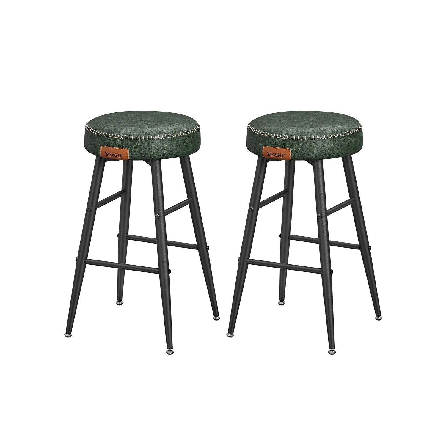 EKHO Colección - Taburetes de Bar para Desayuno Cuero Sintético con Costuras