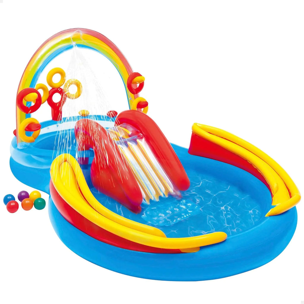 Intex Área de Juego Inflable Jungle Adventure – Piscina con Tobogán y Juegos de Agua para Niños