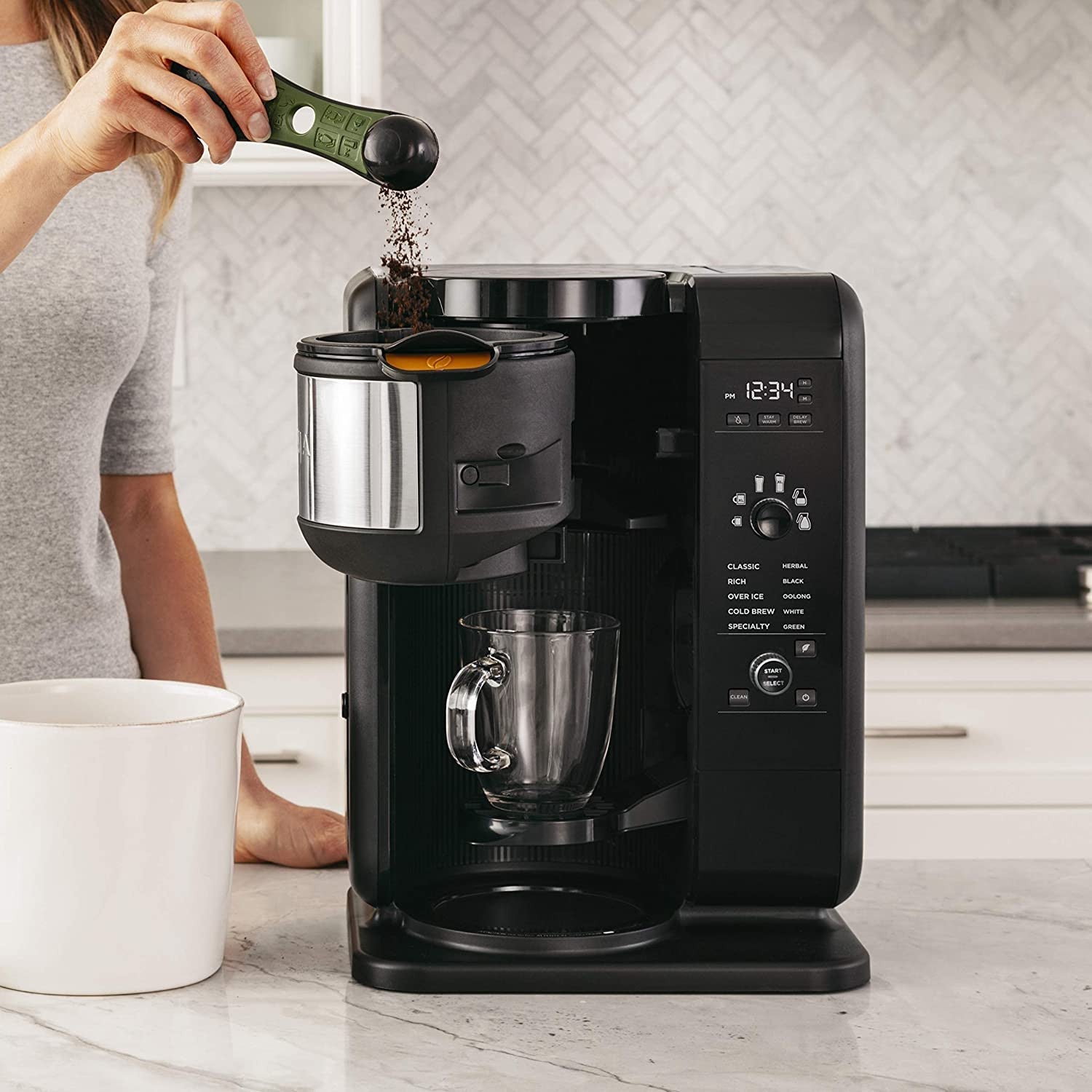 Sistema Ninja de Infusión Caliente y Fría, Cafetera y Tetera con Auto-iQ y Jarra de Vidrio