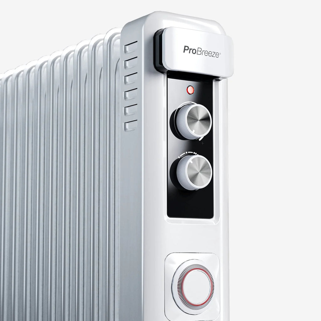 2025 Radiador de aceite 2500W, 11 aletas, con control termostático - Blanco