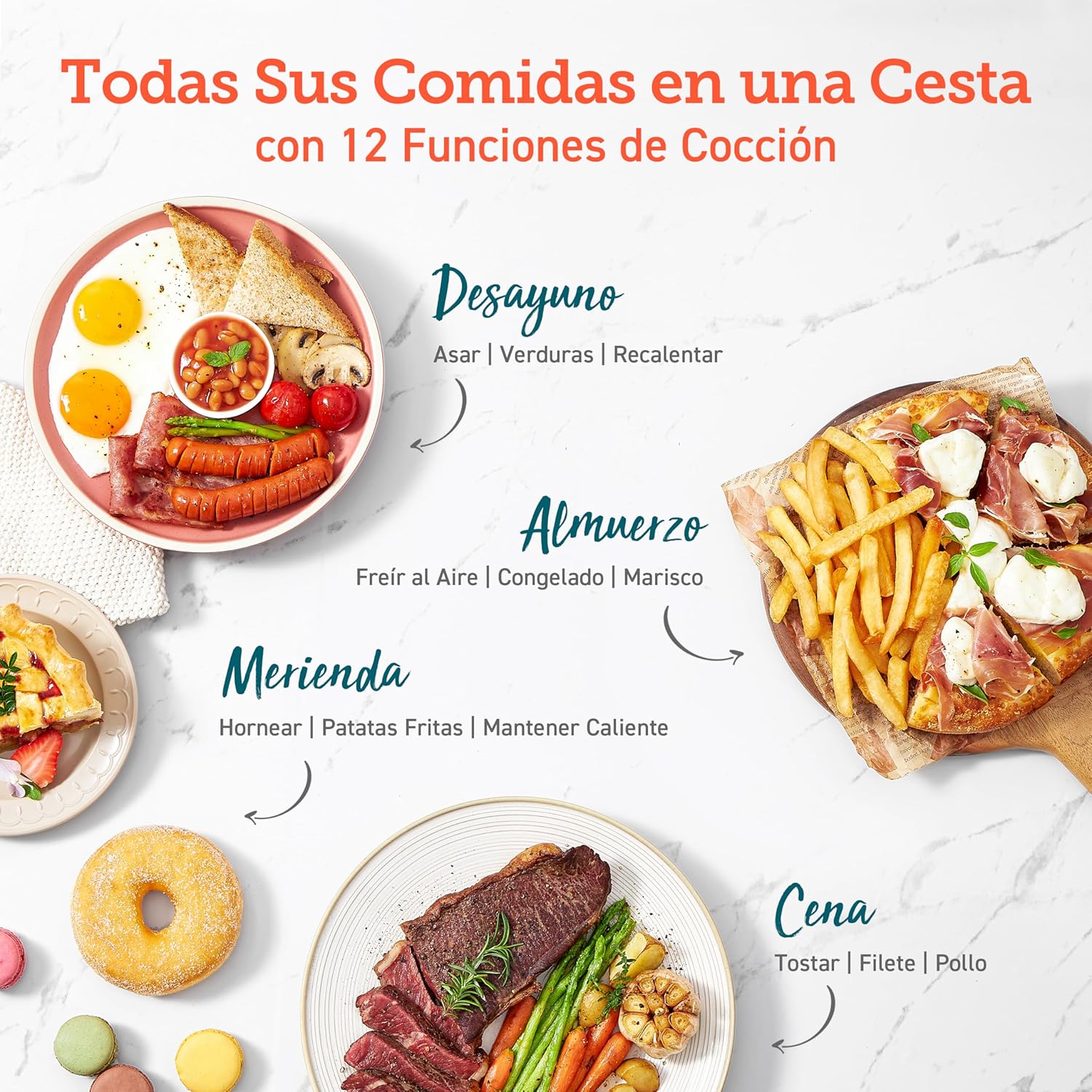 COSORI Freidora Inteligente Sin Aceite 6.4L, Freidora de Aire con Doble Calentamiento, Sin Revolver ni Precalentar, con Recetas en Español y 12 Programas, Gris Oscuro, Modelo CAF-P583S