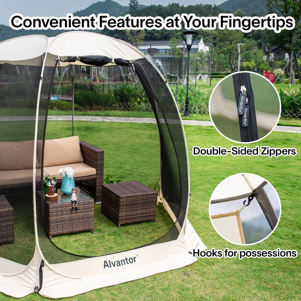Mosquitera de 10 x 10 para tienda de campaña familiar al aire libre - Gazebo extensible con toldo para jardín o restaurante