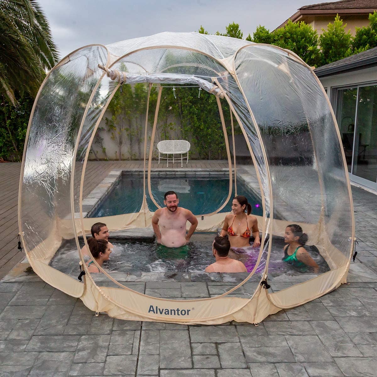 2025 Alvantor Burbuja Tienda Gazebo Pop Up, Refugio Tipo Igloo para 8-10 Personas, Carpa de Jardín y Patio