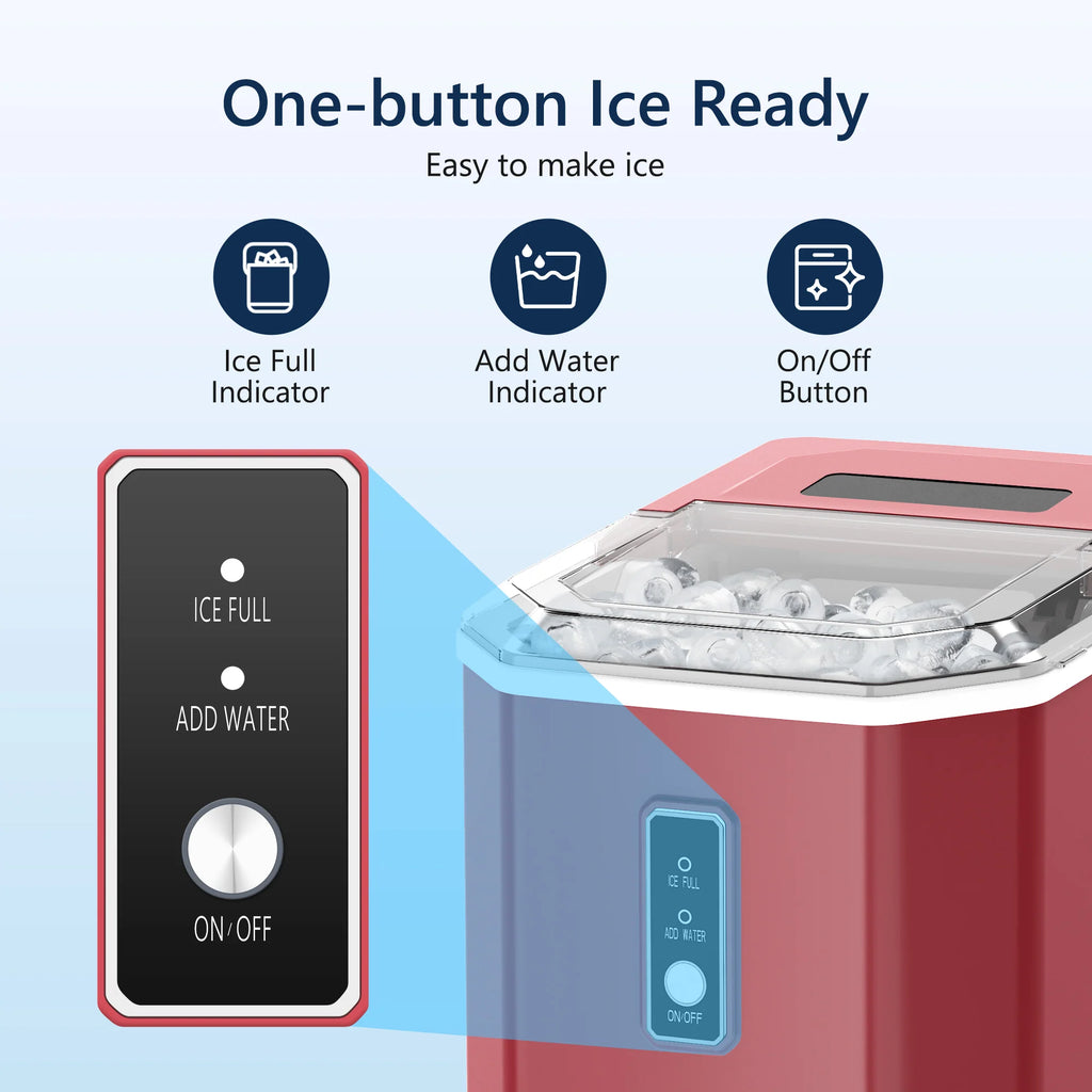 2025 Máquina de hielo de encimera EUHOMY – 12 kg/24 h, portabilidad incomparable
