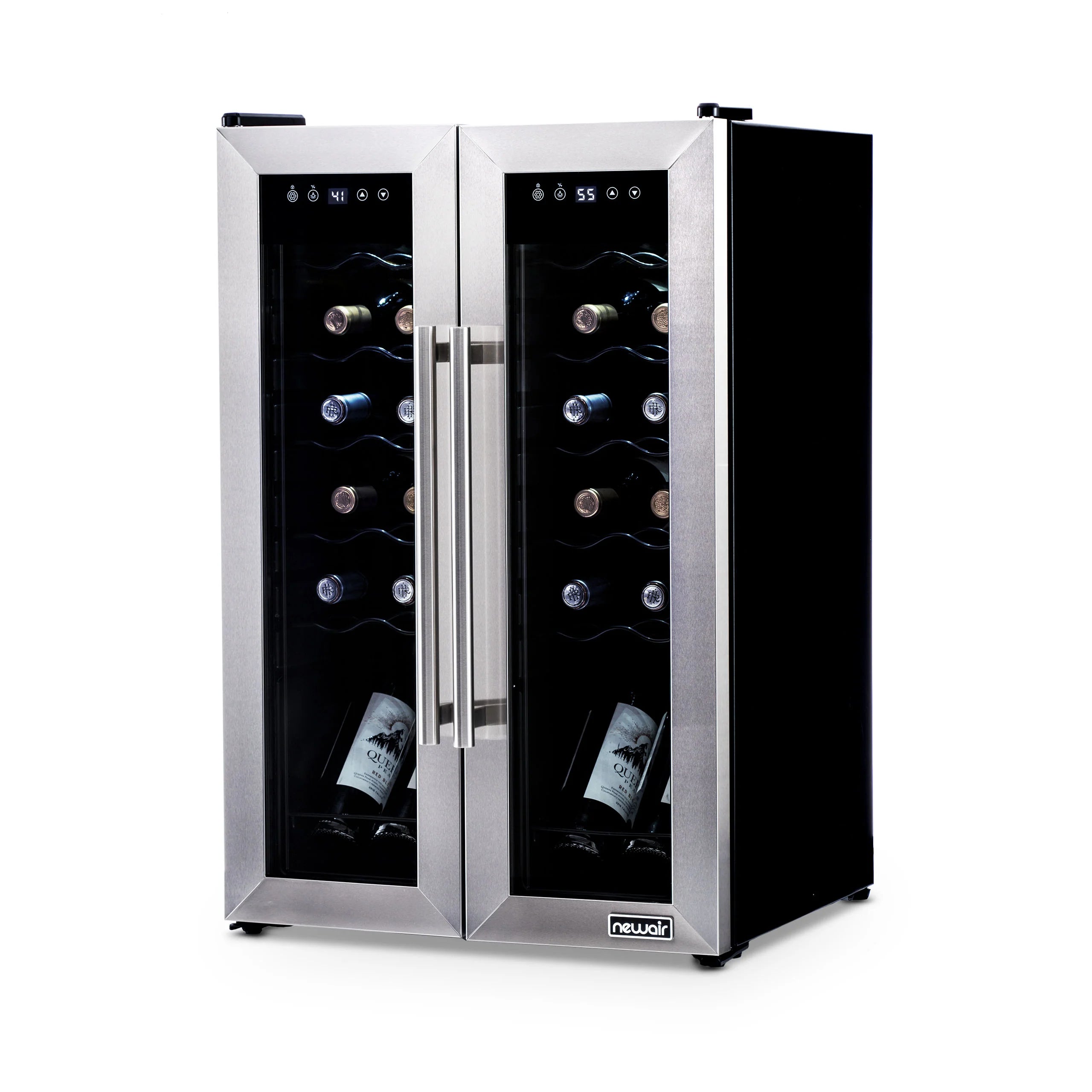 2025 Refrigerador de Vinos Independiente Newair® de Acero Inoxidable – 24 Botellas – 20" con Doble Zona