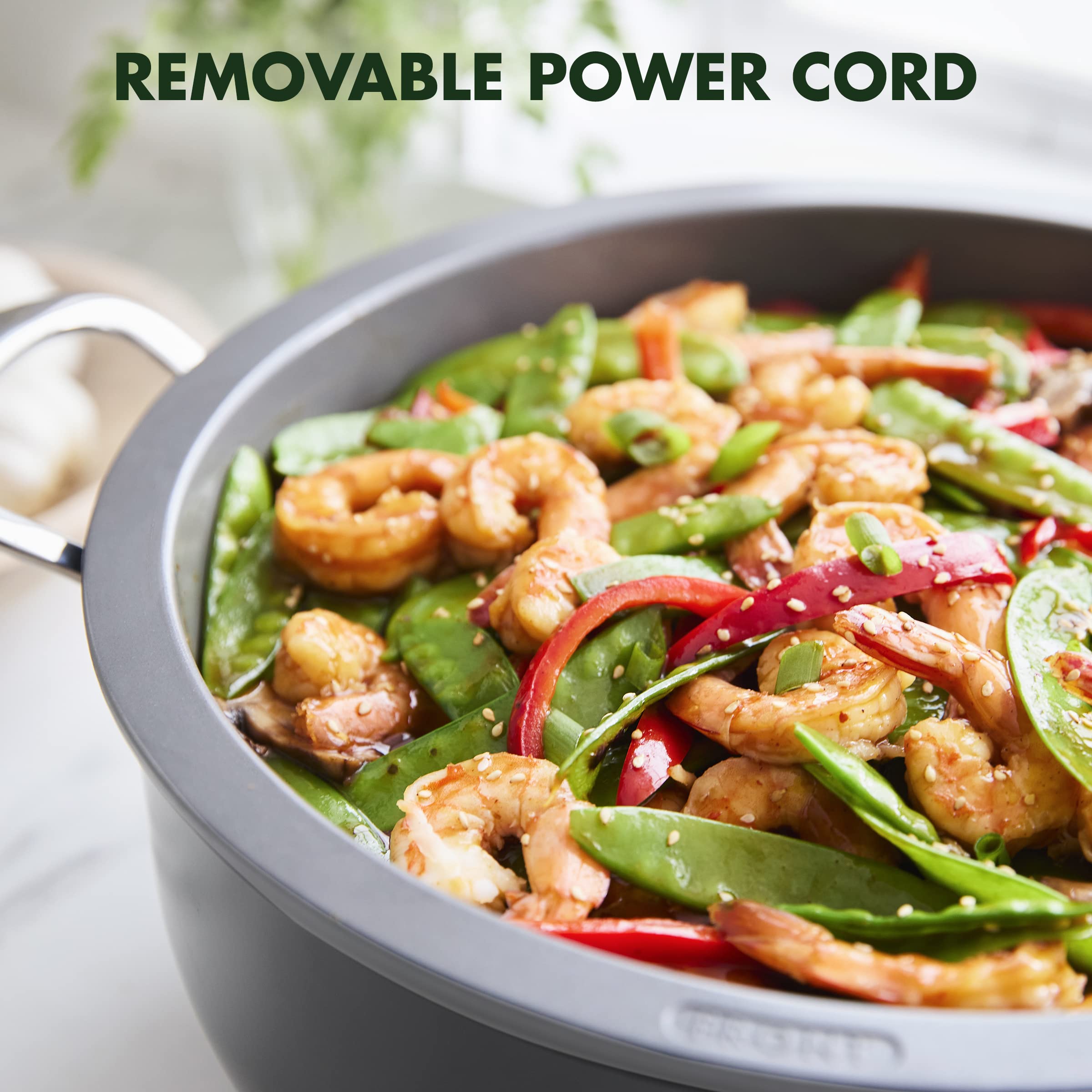 2025 GreenPan Essential Stir Fry Eléctrico, Apta para Lavavajillas