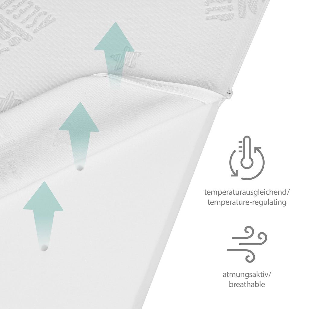 Colchón para bebés y niños COMFORT AIR ROLL safe asleep® con funda de jacquard
