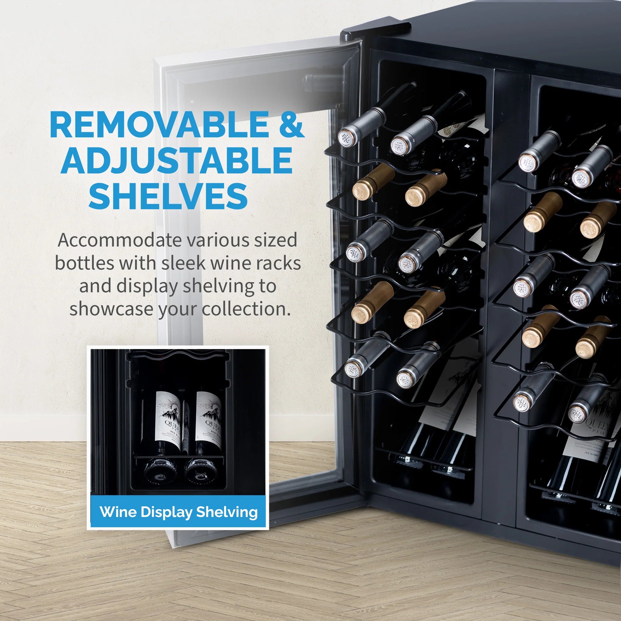 2025 Refrigerador de Vinos Independiente Newair® de Acero Inoxidable – 24 Botellas – 20" con Doble Zona