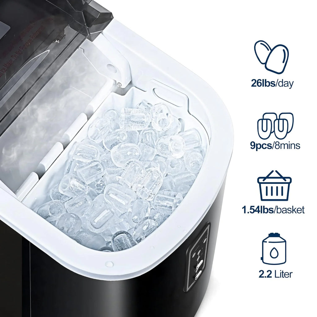 2025 Máquina de hielo EUHOMY 15" Bullet – Silenciosa y fácil de limpiar