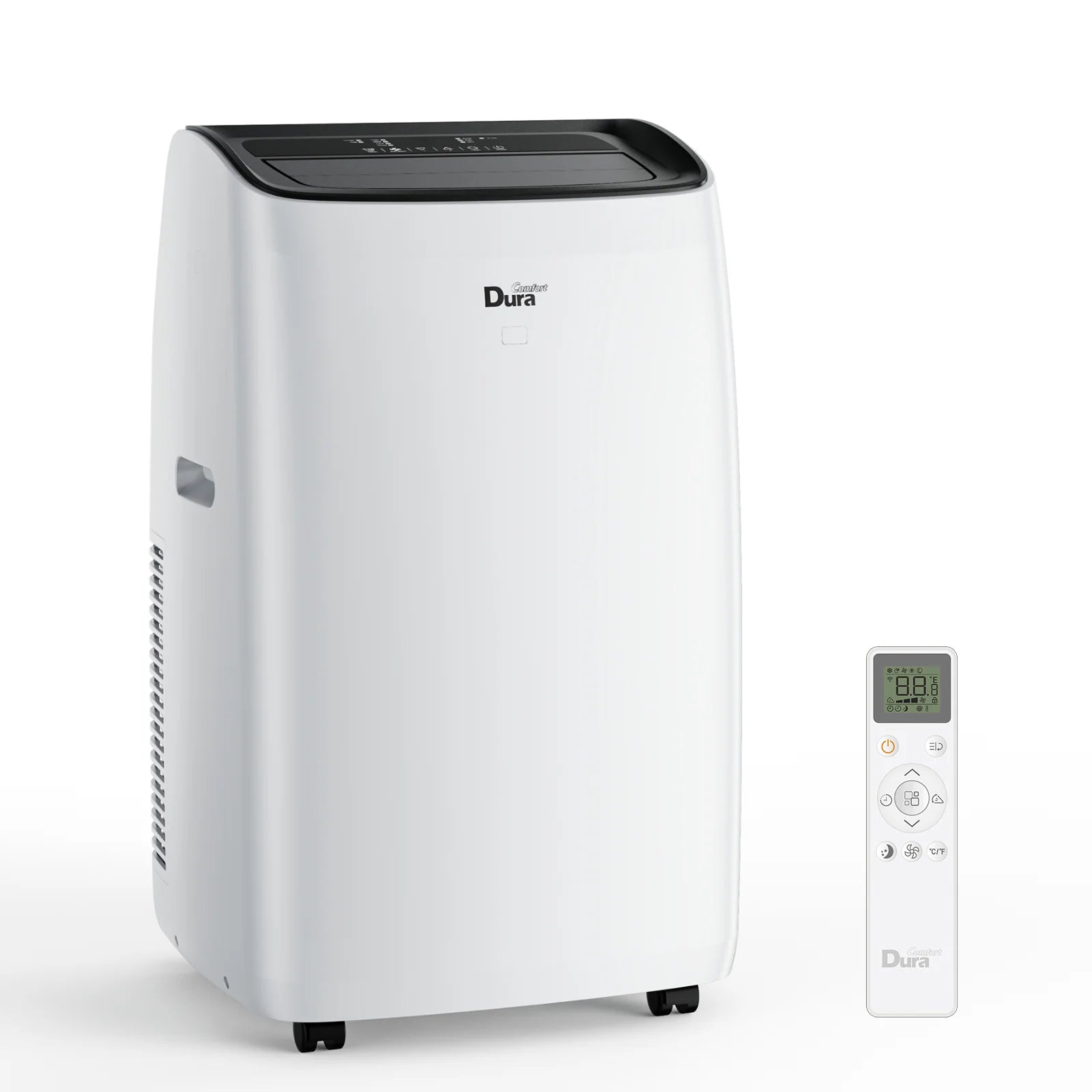 2025 Aire acondicionado portátil DuraComfort – Aire acondicionado, calefacción, deshumidificador y ventilador – 14,000 BTU (ASHRAE) / 10,400 BTU (SACC) – Hasta 450 pies² – Blanco