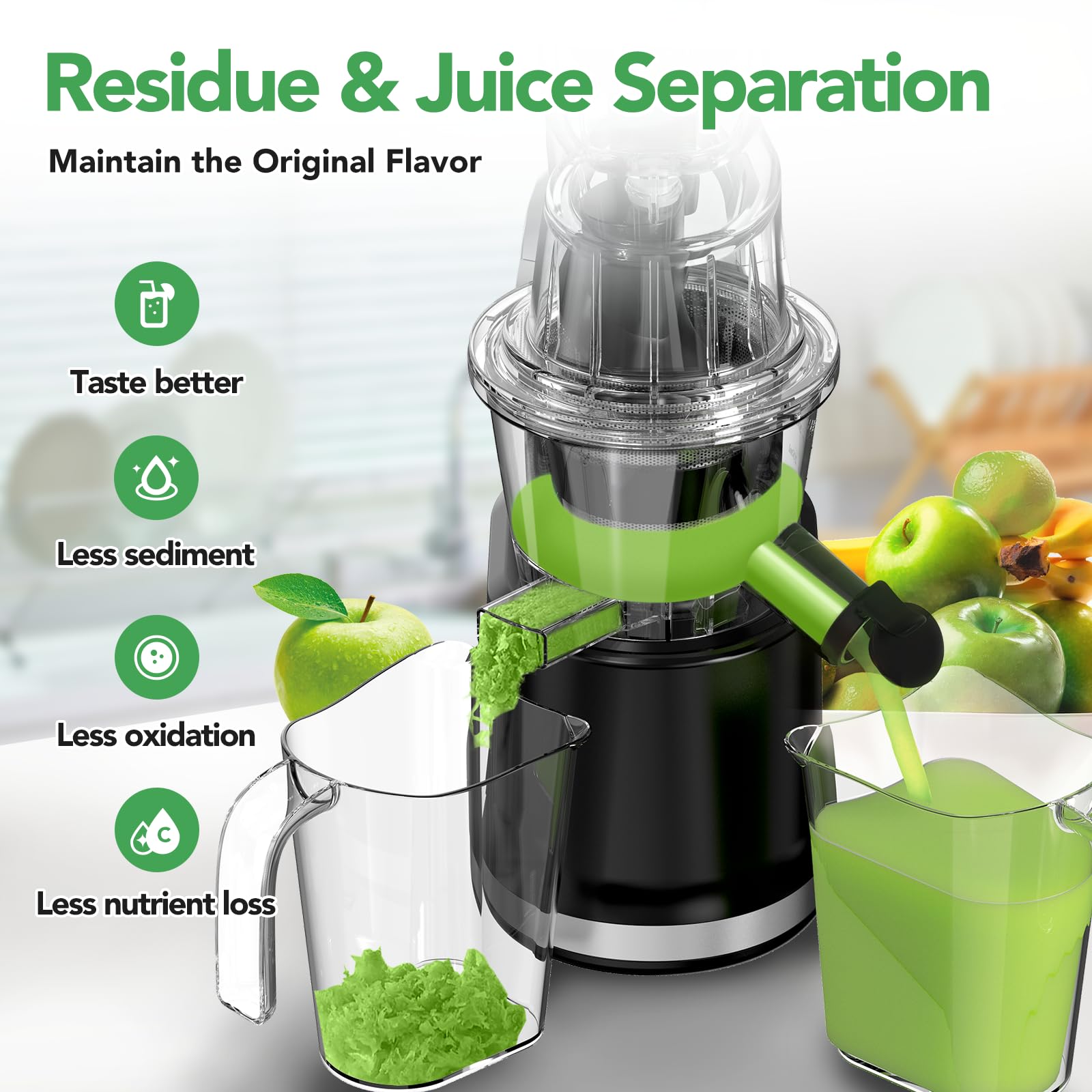 Aeitto Extractor de Jugo Masticador Portátil para Verduras Nutritivas