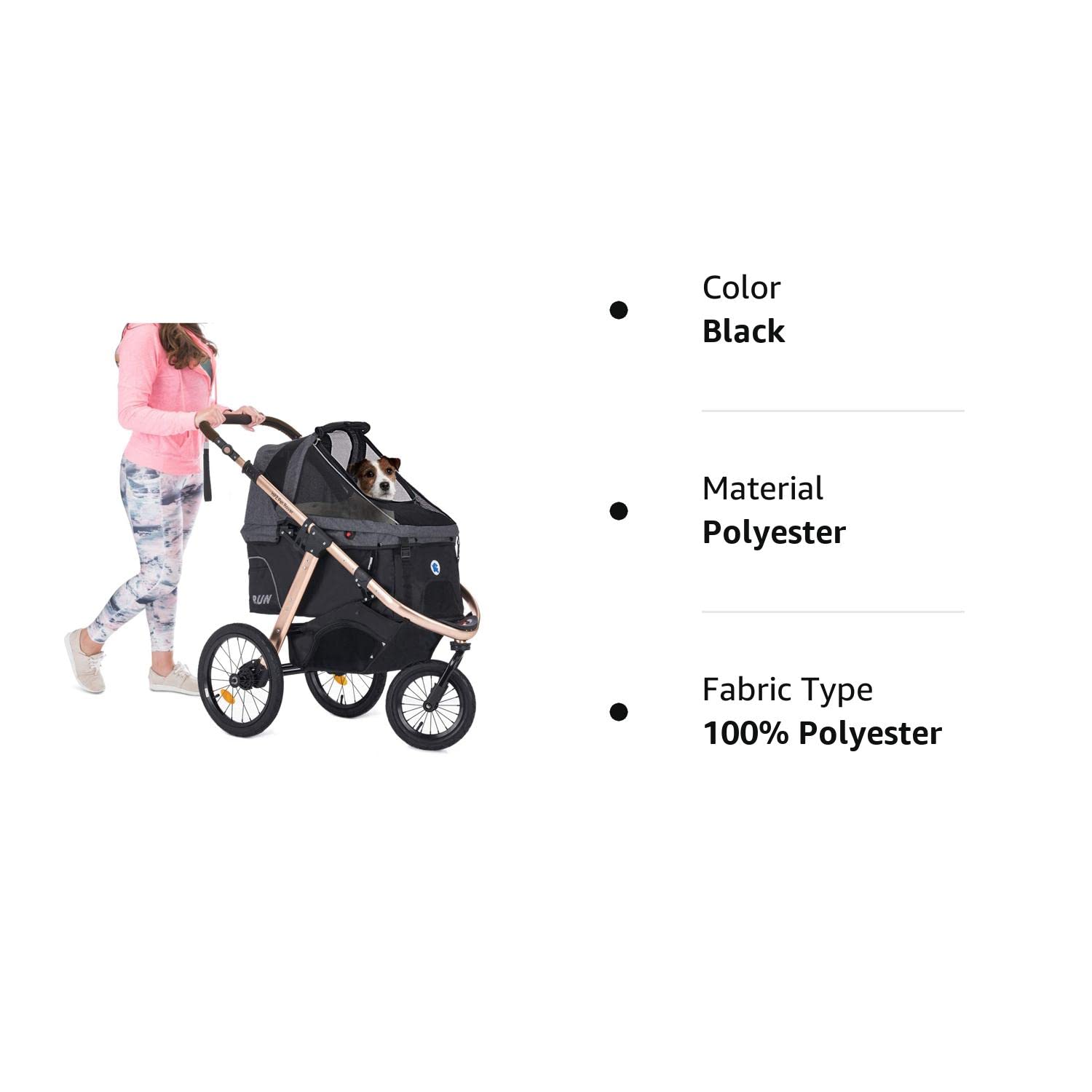 Coche Deportivo para Correr con Ruedas de Goma Confort / Entrada sin Cremallera / Plegado Rápido con Una Mano / Estructura de Aluminio para Perros, Gatos y Mascotas Pequeñas o Medianas (Camuflaje Verde)