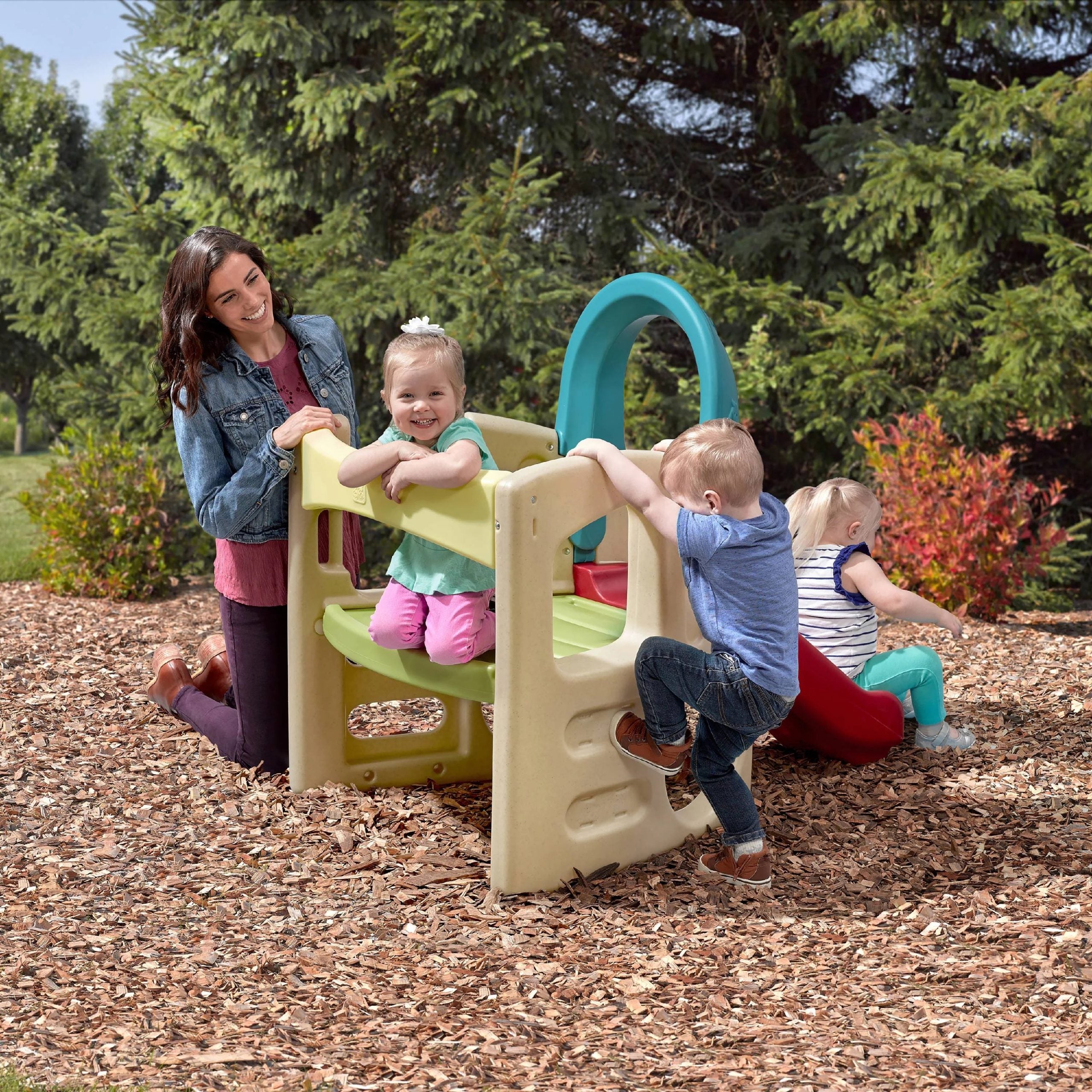 2025 Step2 Panda Climber Set de Juego al Aire Libre con Tobogán para Niños Pequeños