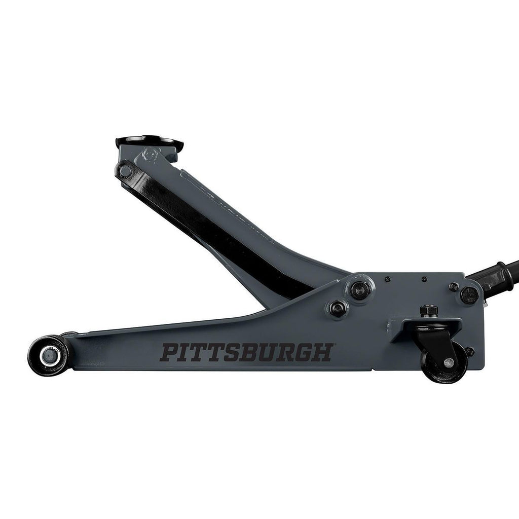 2025 PITTSBURGH Gato hidráulico de piso de perfil bajo de 3 toneladas con bomba RAPID PUMP, color gris pizarra