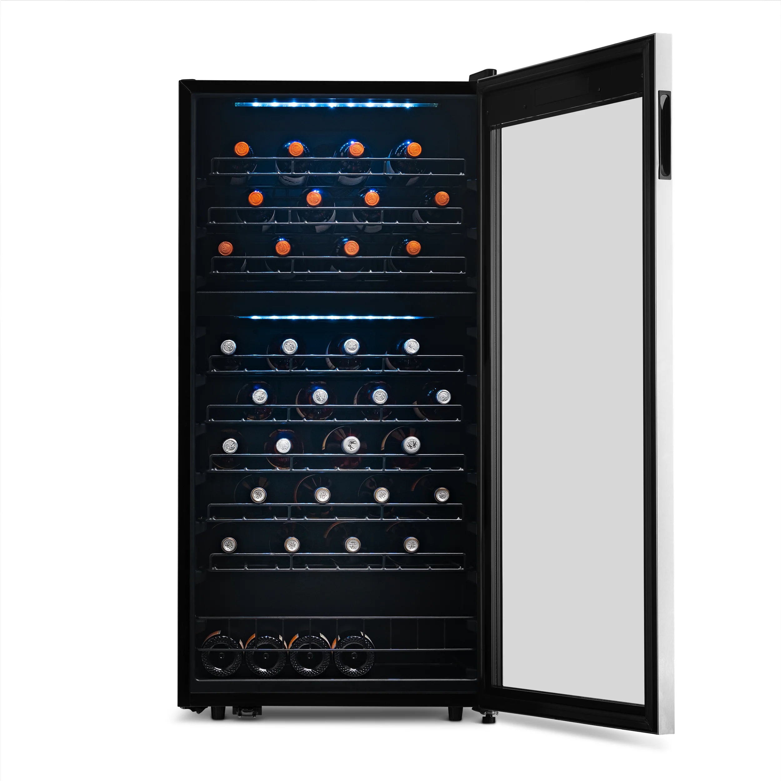 2025 Refrigerador de Vinos Independiente Newair® de Acero Inoxidable – 76 Botellas – 23" con Doble Zona