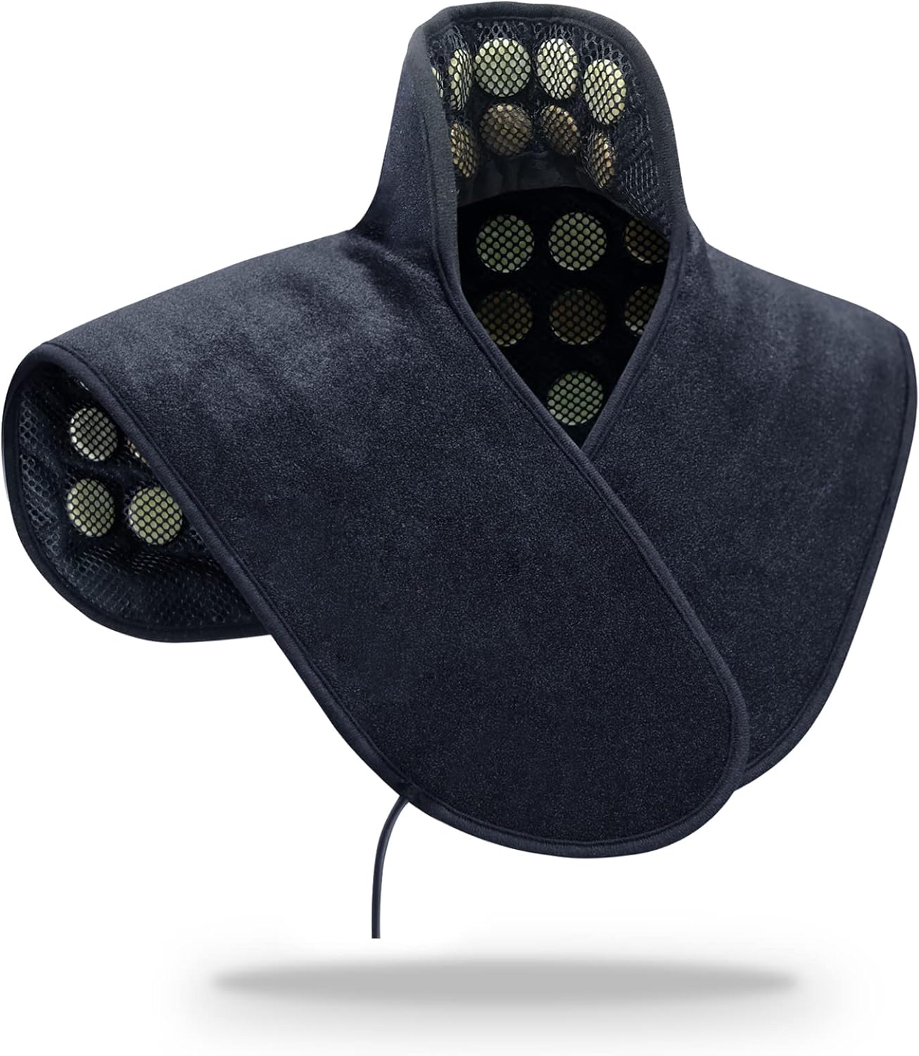 Almohadilla térmica UTK para cuello y hombros, con jade natural y turmalina, tamaño mejorado para cubrir más áreas del cuello, hombros, omóplatos y espalda (23'' x 24'') | Regalo para papá