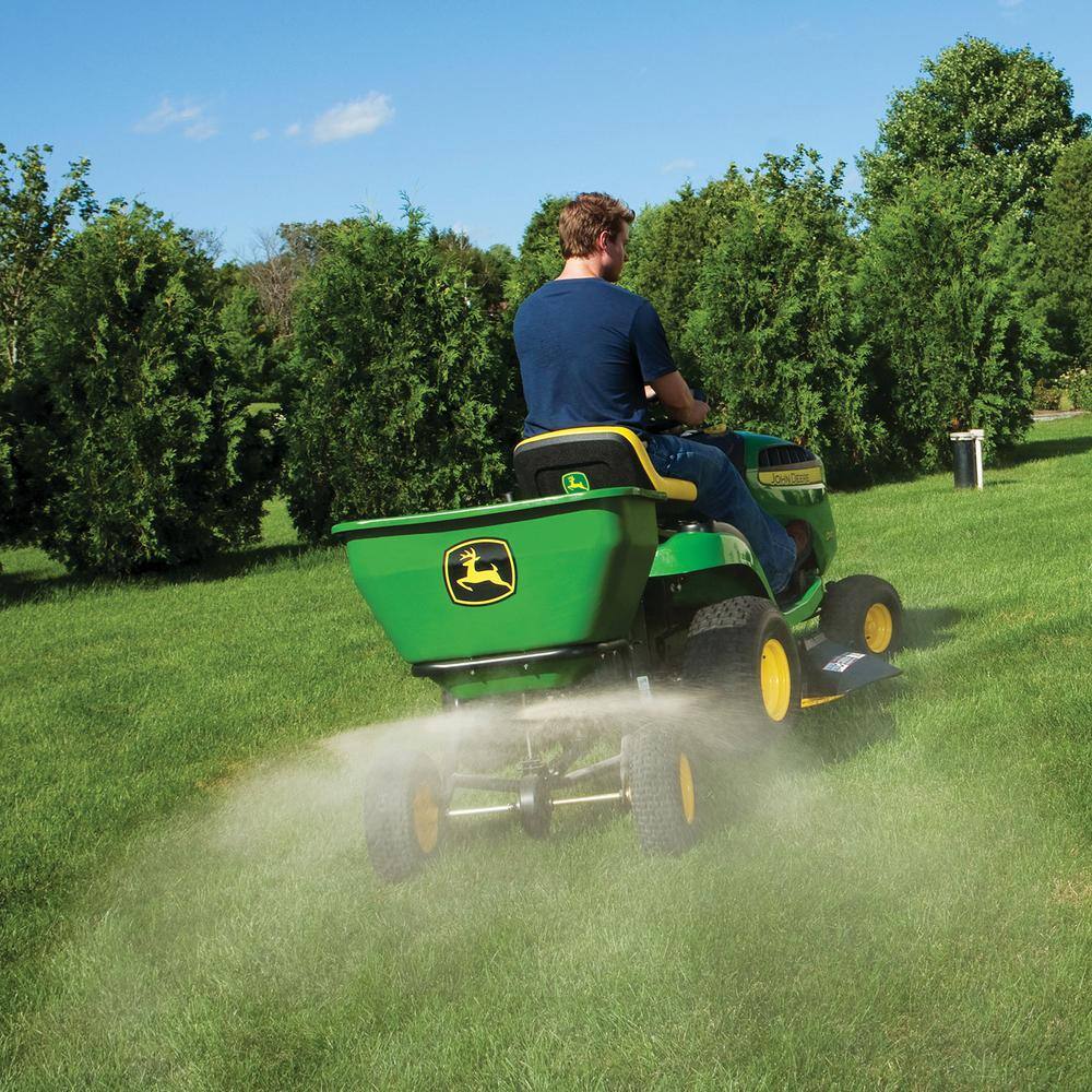 2025 Esparcidor Remolcable John Deere Difusor de 175 lb, Tolva de Polietileno Antióxido, Ajuste Universal