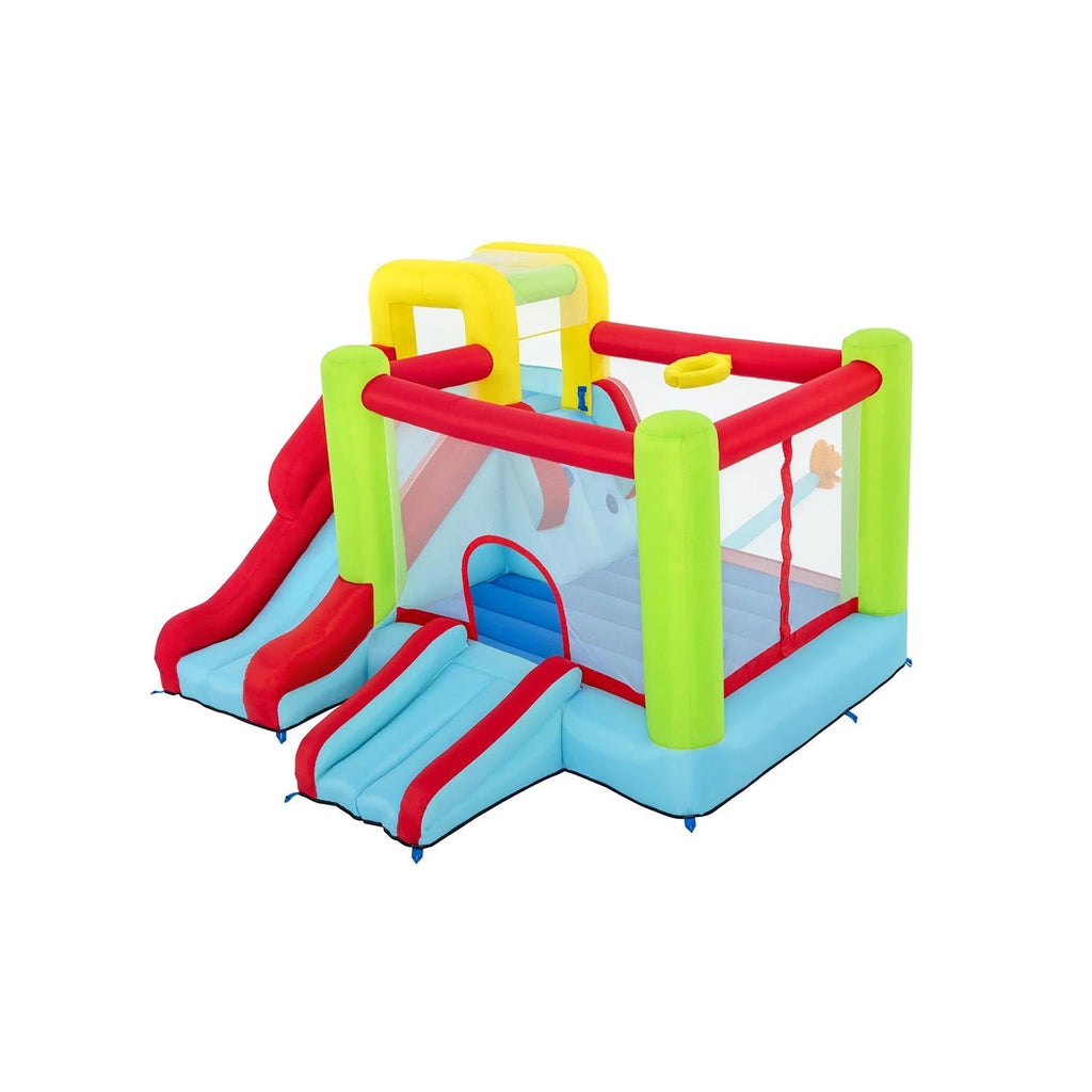 Up, In and Over Wonder Hoops Parque Inflable de 10' con Casa de Rebote, Baloncesto y Tobogán. 126