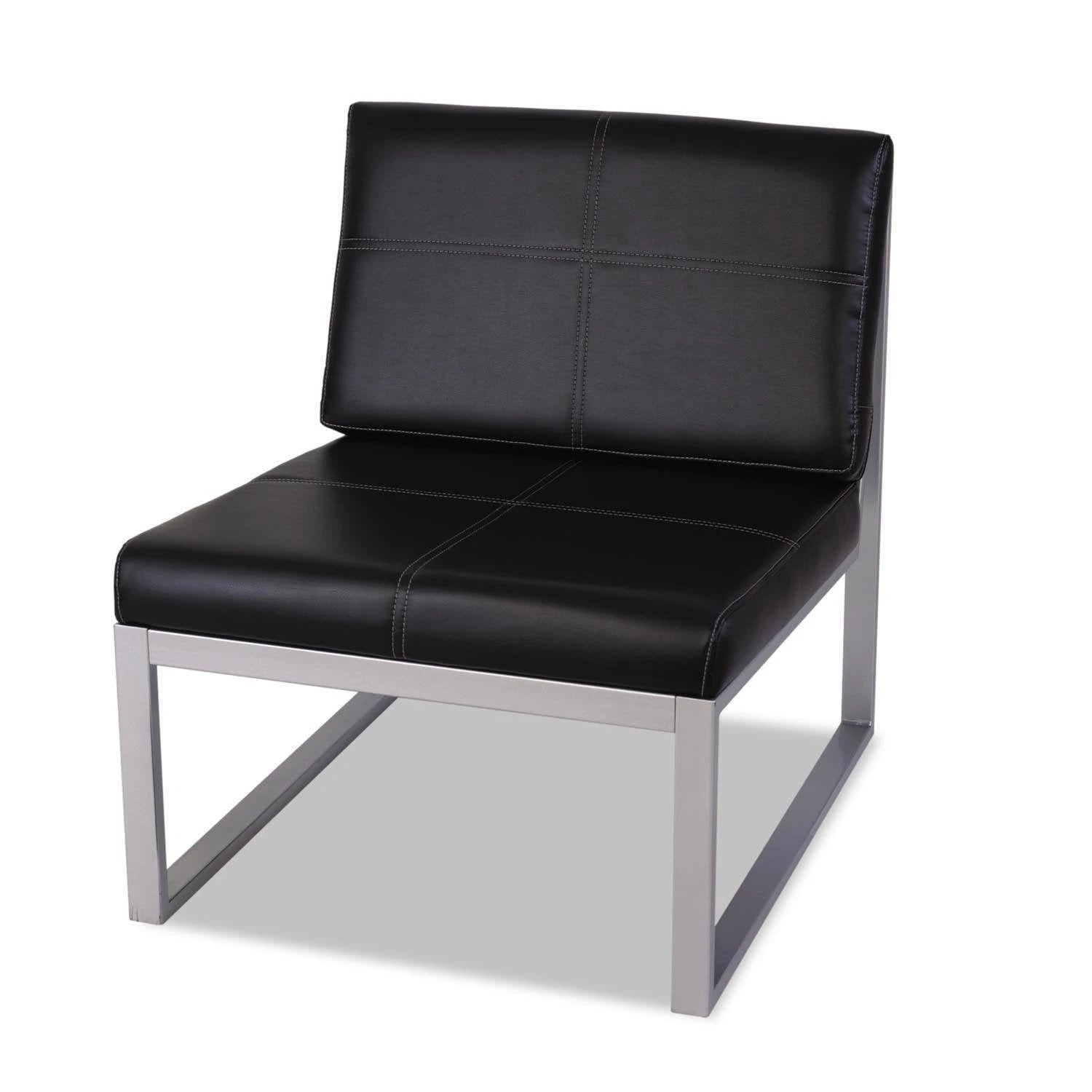 2025 Silla cúbica sin brazos de la serie Alera Reception Lounge, Negra/Plata