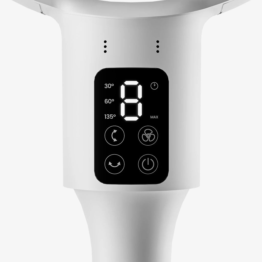 Ventilador de pie híbrido AirFlo™ 43" – Circulador de aire ultrasilencioso – Blanco