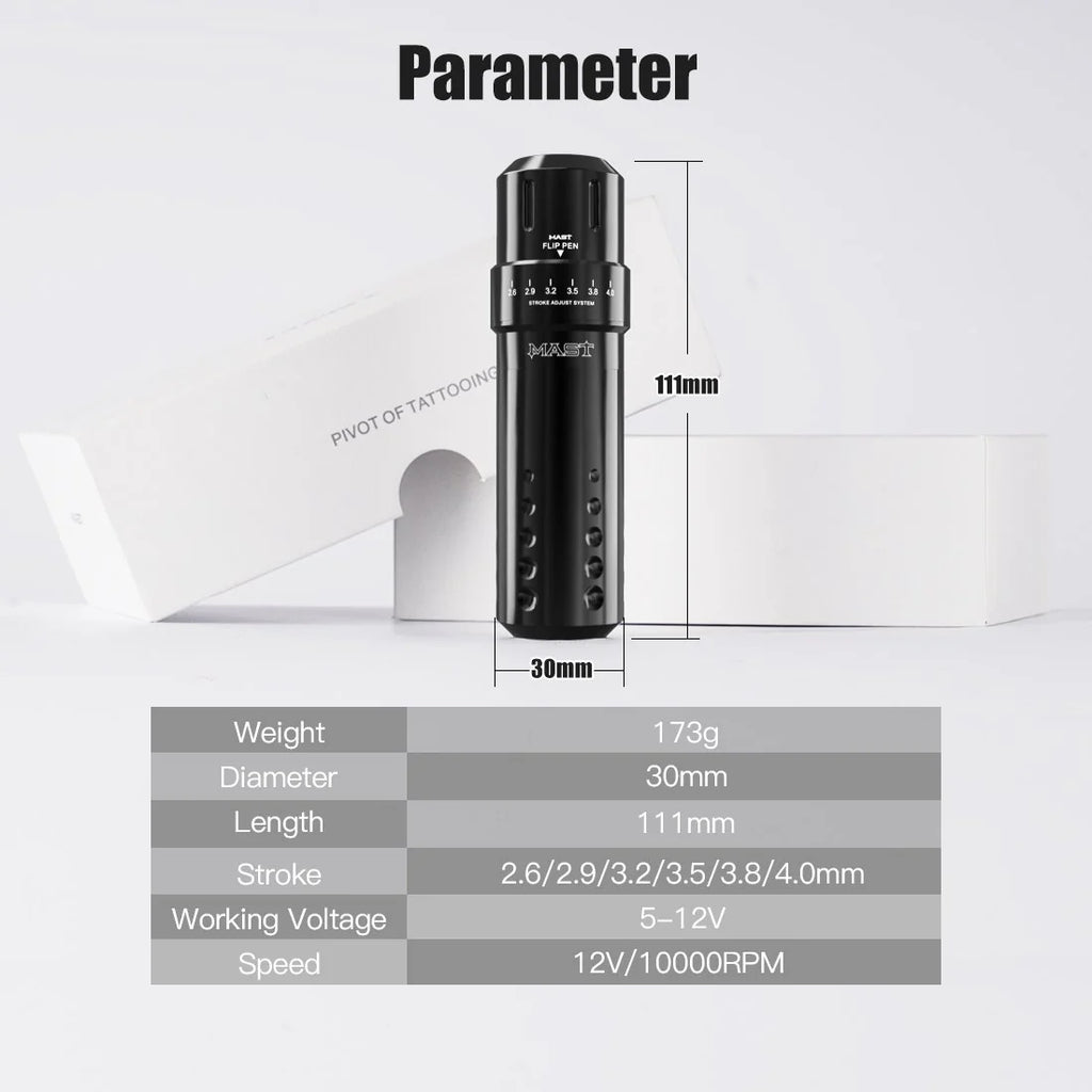Mast Flip Kit de máquina rotativa tipo bolígrafo para tatuajes con batería inalámbrica