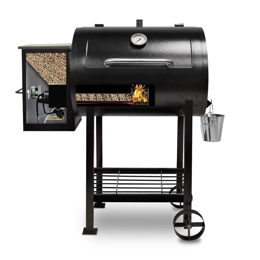 Parrilla de pellets de madera Pit Boss 700FB con quemador de llama, área de cocción de 700 pulgadas cuadradas