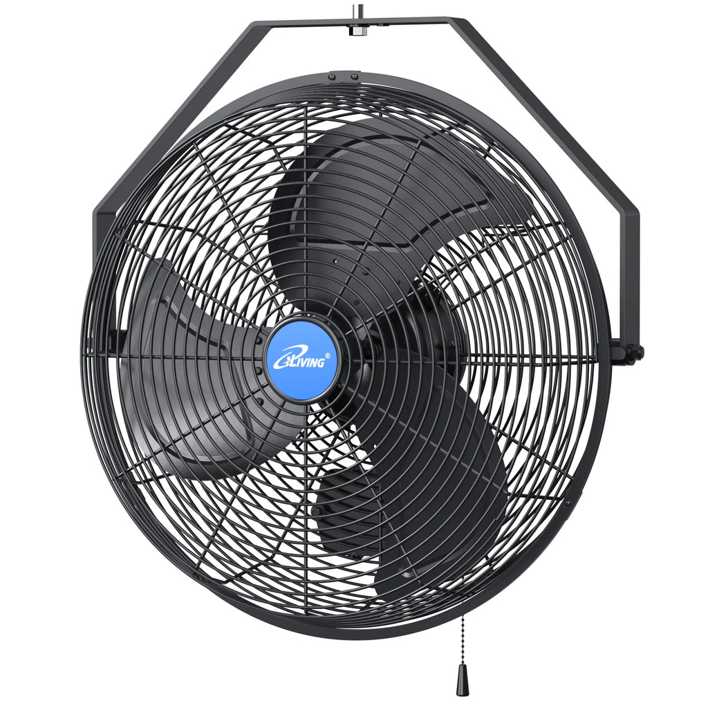 2025 ILG8E18-15 - Ventilador mural iLIVING de 18" resistente a la intemperie con velocidad variable para uso interior y exterior, calidad industrial para terraza, invernadero, garaje, taller y rampa de carga, 6360 CFM, negro