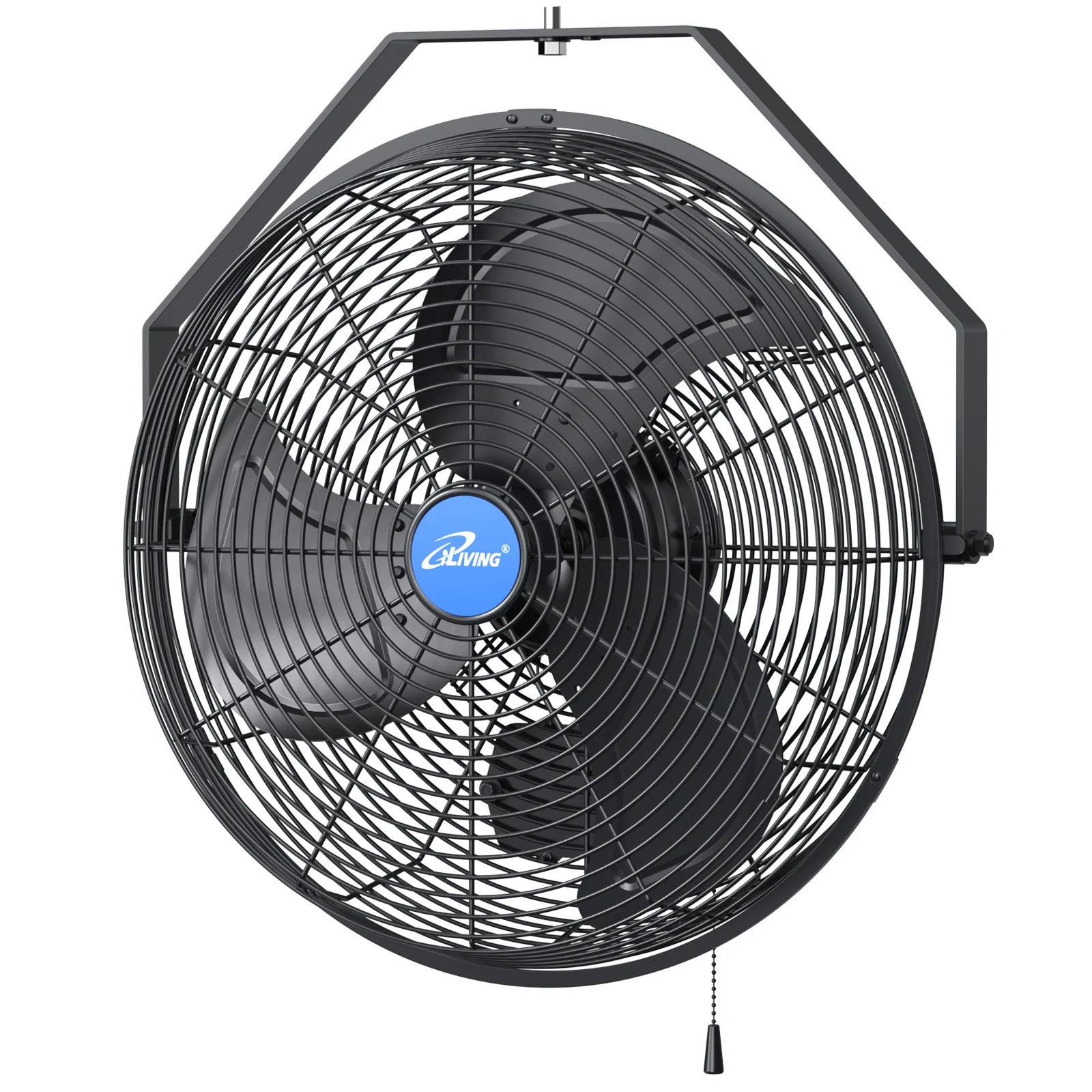2025 ILG8E18-15 - Ventilador mural iLIVING de 18" resistente a la intemperie con velocidad variable para uso interior y exterior, calidad industrial para terraza, invernadero, garaje, taller y rampa de carga, 6360 CFM, negro