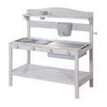 Cocina de barro para exteriores con accesorios - Madera certificada FSC - Acabado en gris grabado