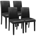 Lacoo Set de 4 Sillas de Comedor Estilo Urbano de PU con Patas de Madera, Negros