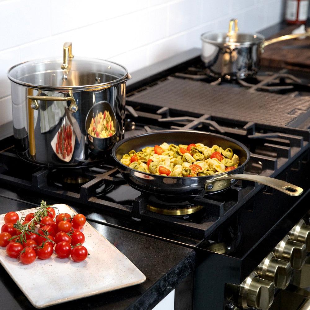 2025 Set de Cocina ZLINE de 10 Piezas en Acero Inoxidable No Tóxico con 3 Piezas de Cerámica Antiadherente (CWSETL-NS-10)