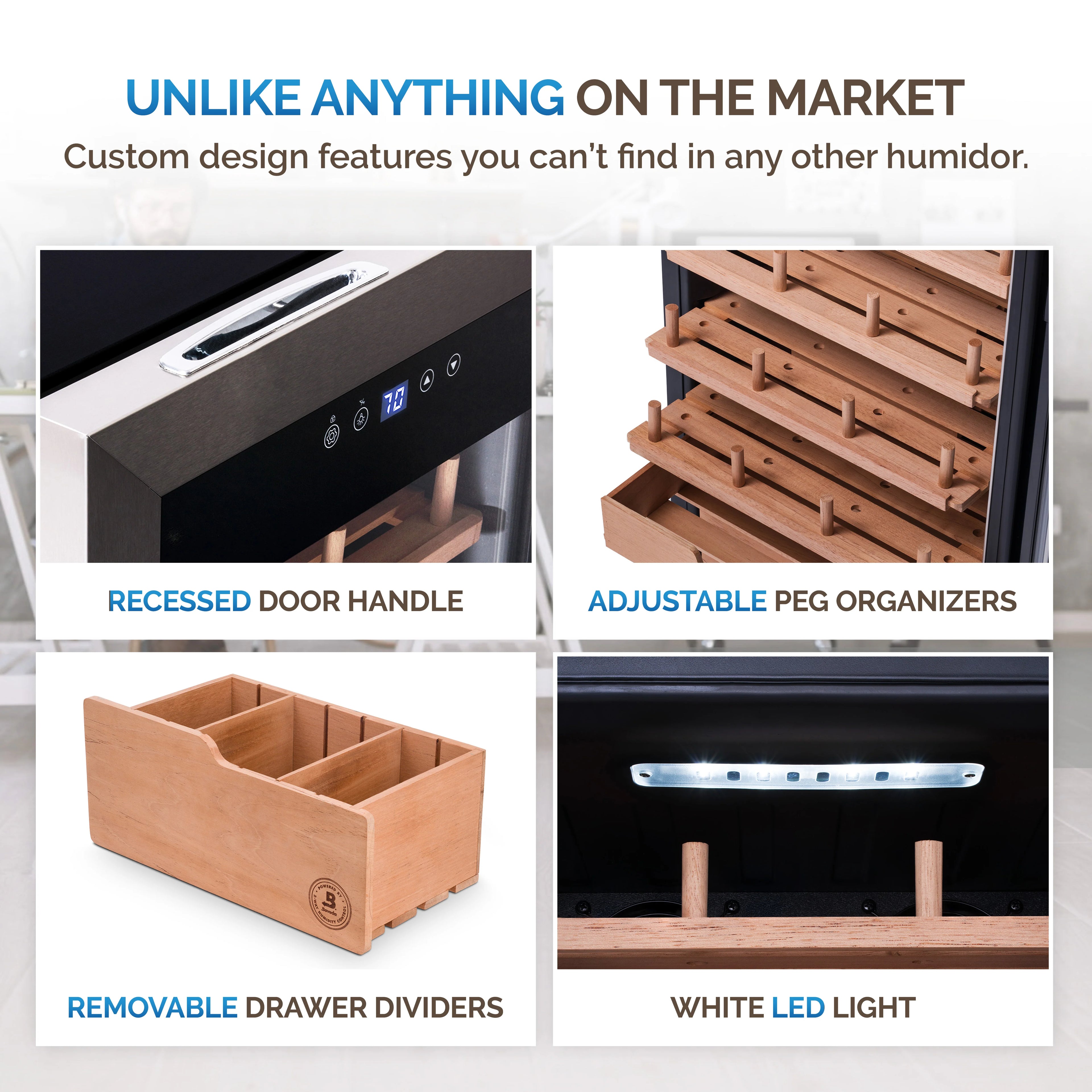 2025 Humidificador eléctrico para puros Newair® x Boveda – Capacidad para 500 puros
