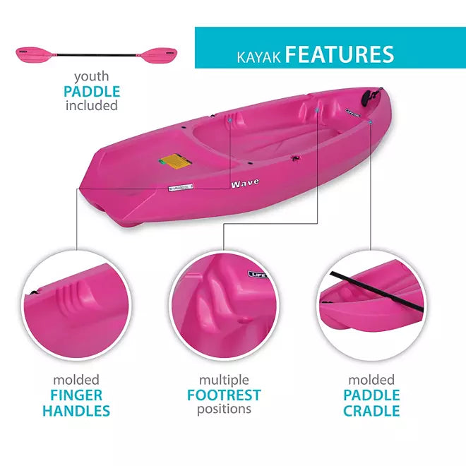 2025 Lifetime Wave Kayak Juvenil 6' con Remo Incluido