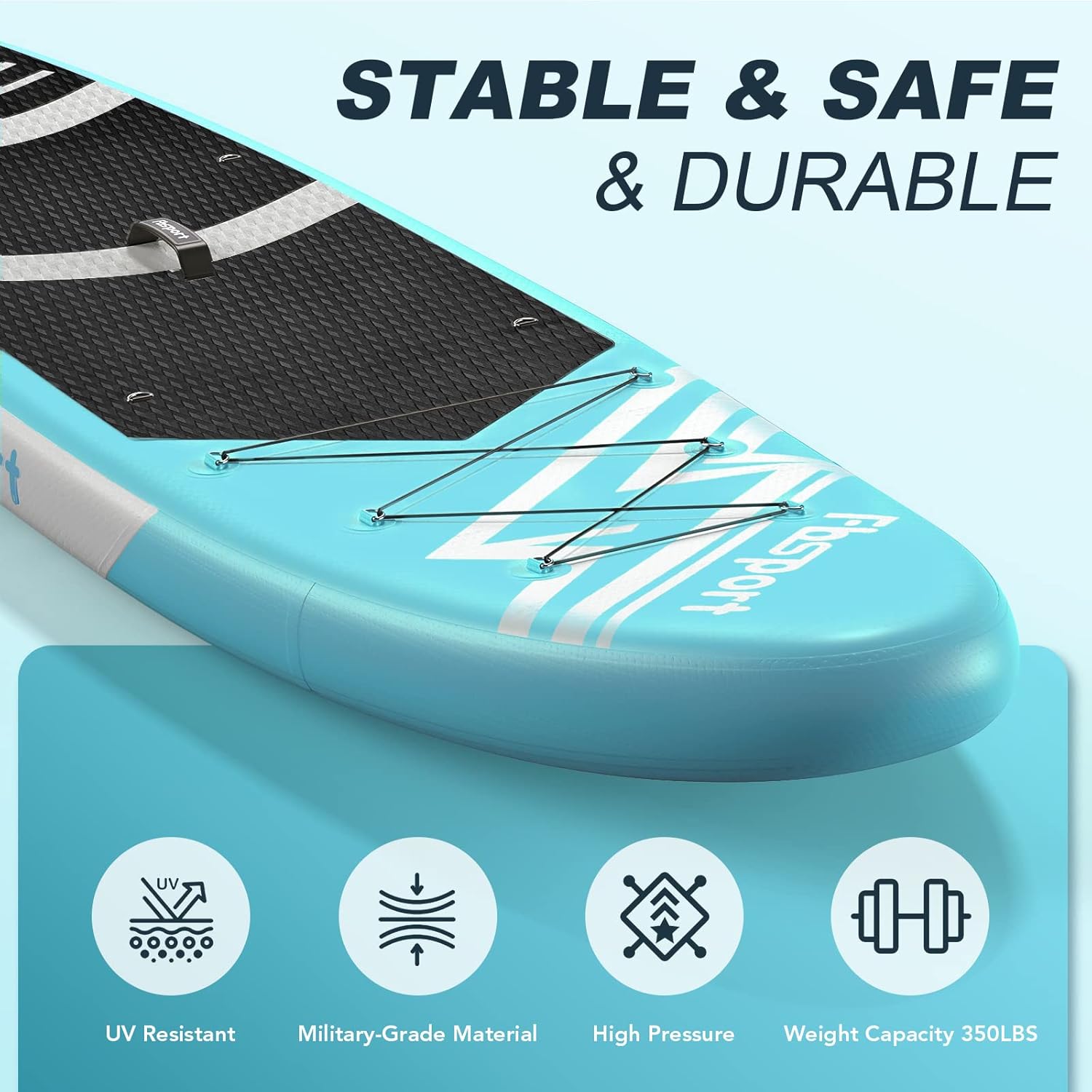 Tabla de Paddle Premium FBSPORT de 11 pulgadas, tabla de yoga con accesorios SUP y bolsa de transporte, postura ancha, control de surf, cubierta antideslizante, correa, remo y bomba para jóvenes y adultos