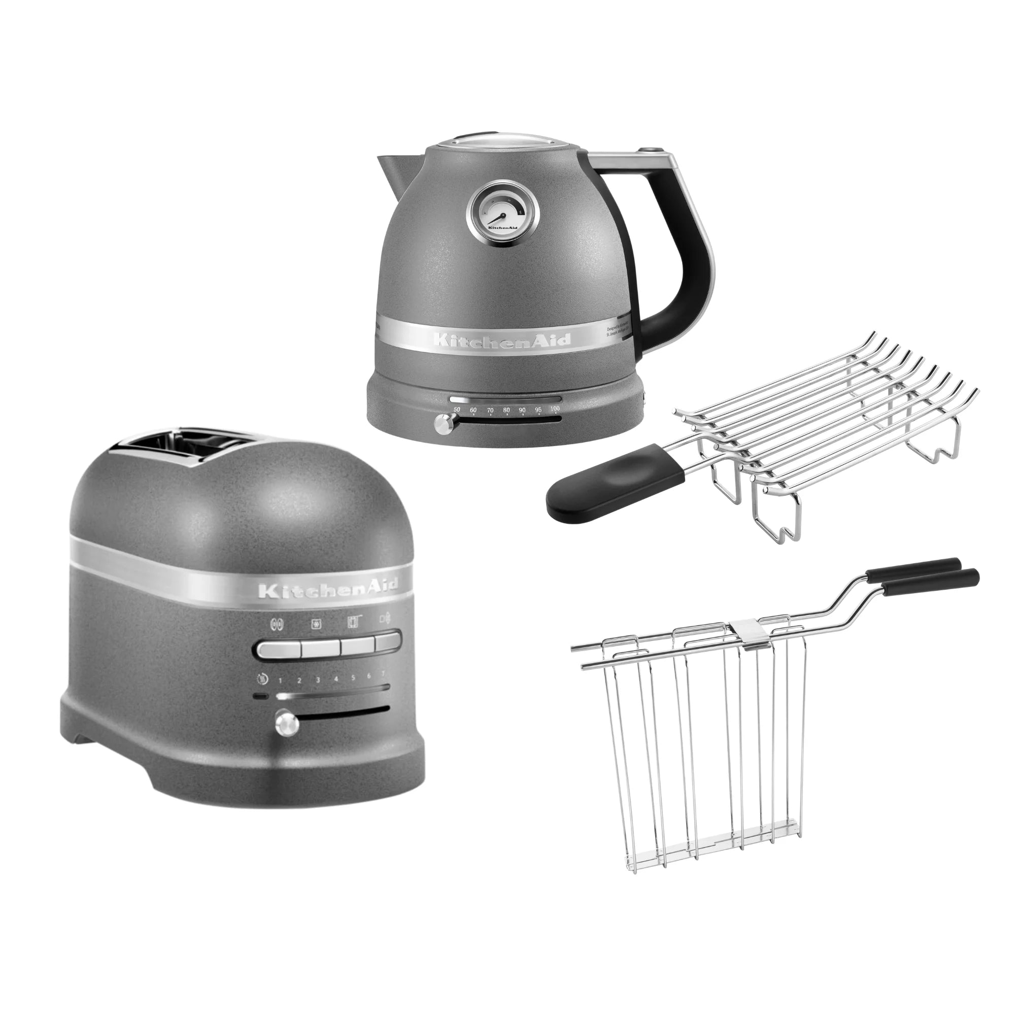 2025 Set de desayuno KitchenAid Artisan que incluye hervidor 5KEK1522, tostadora de 2 ranuras 5KMT2204 y tostadora para panecillos
